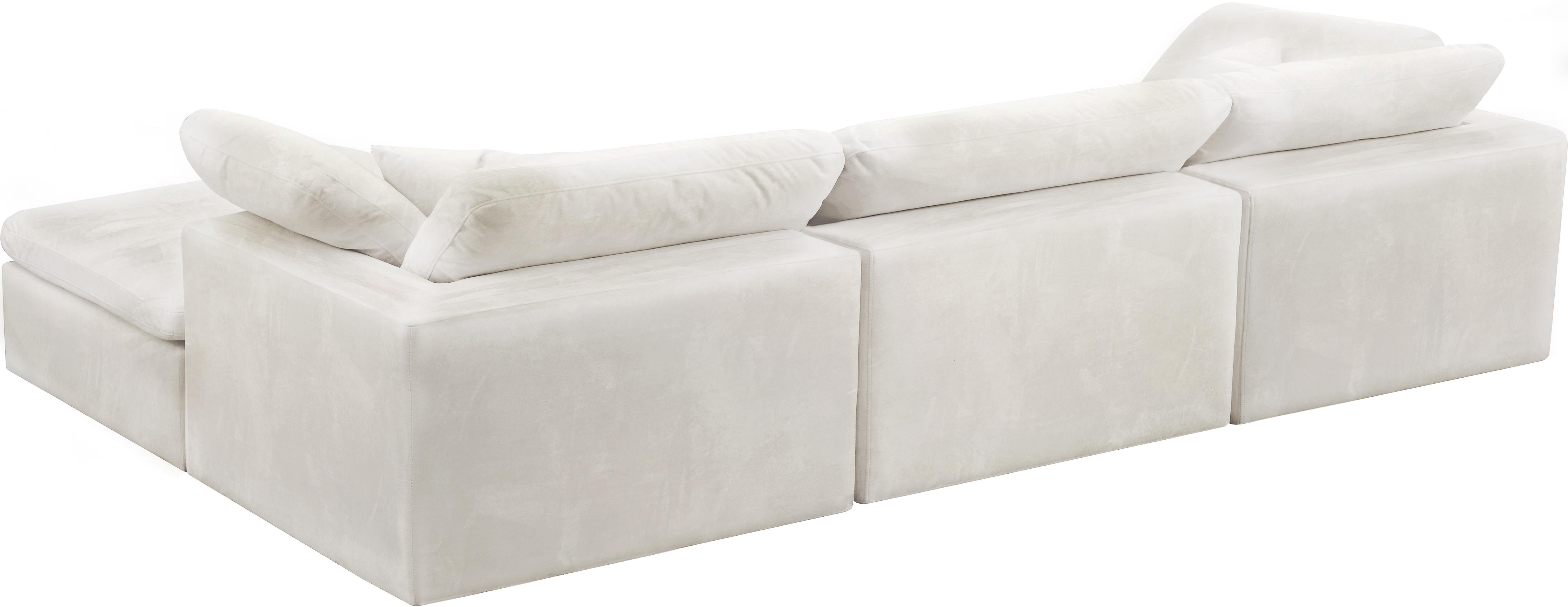 Cozy Cream Velvet Cloud Modular Sectional - Luxury Home Furniture (MI)