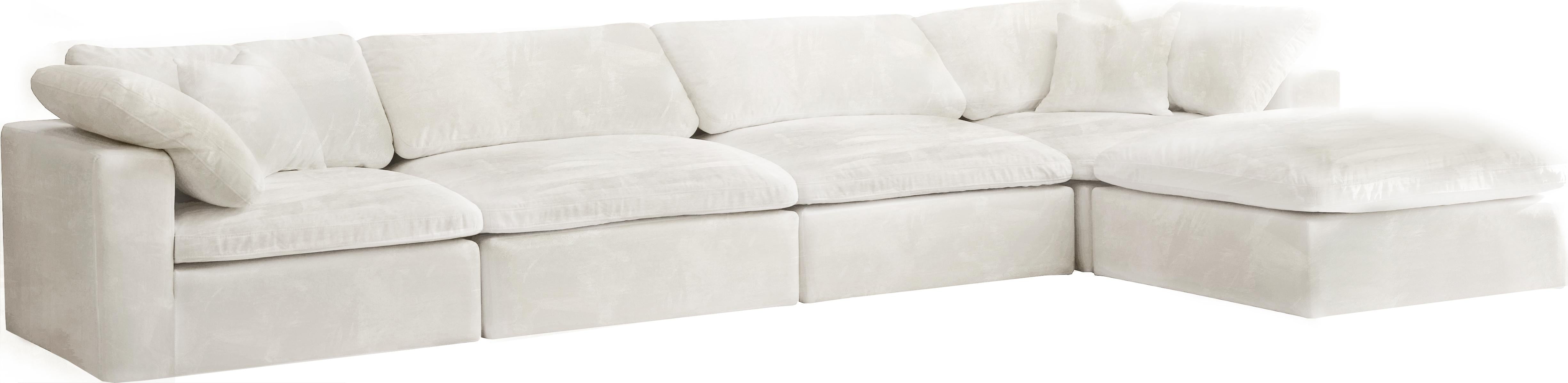 Cozy Cream Velvet Cloud Modular Sectional - Luxury Home Furniture (MI)