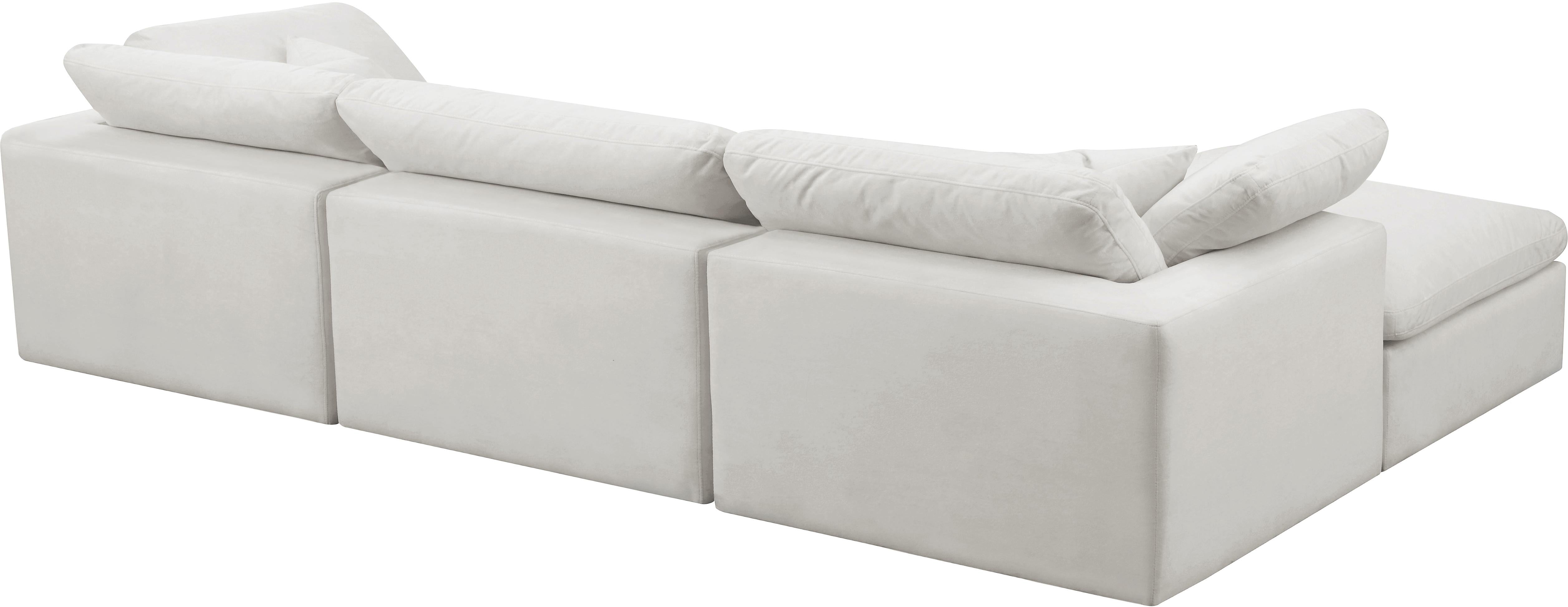 Cozy Cream Velvet Cloud Modular Sectional - Luxury Home Furniture (MI)
