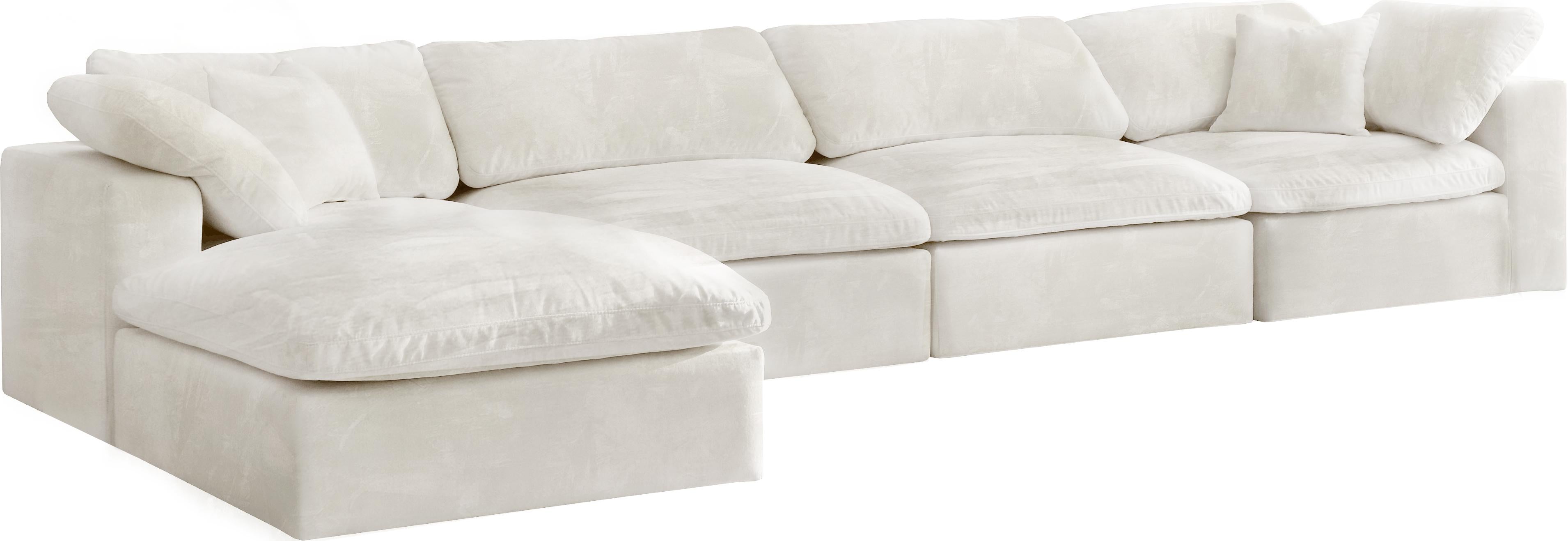 Cozy Cream Velvet Cloud Modular Sectional - Luxury Home Furniture (MI)