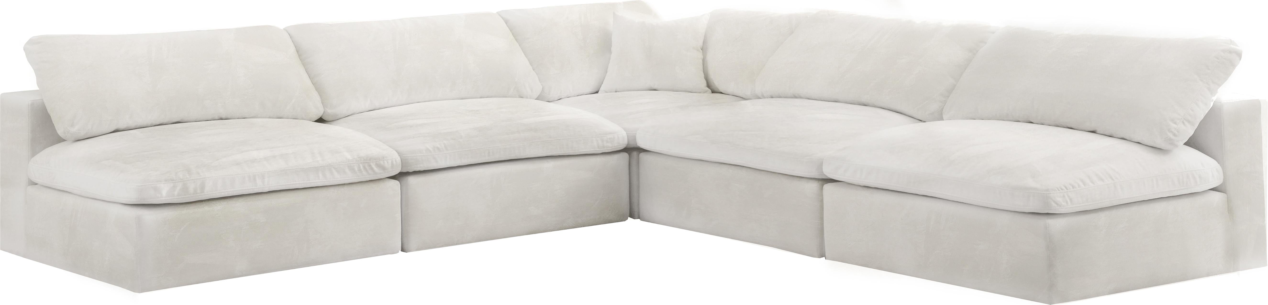 Cozy Cream Velvet Cloud Modular Sectional - Luxury Home Furniture (MI)