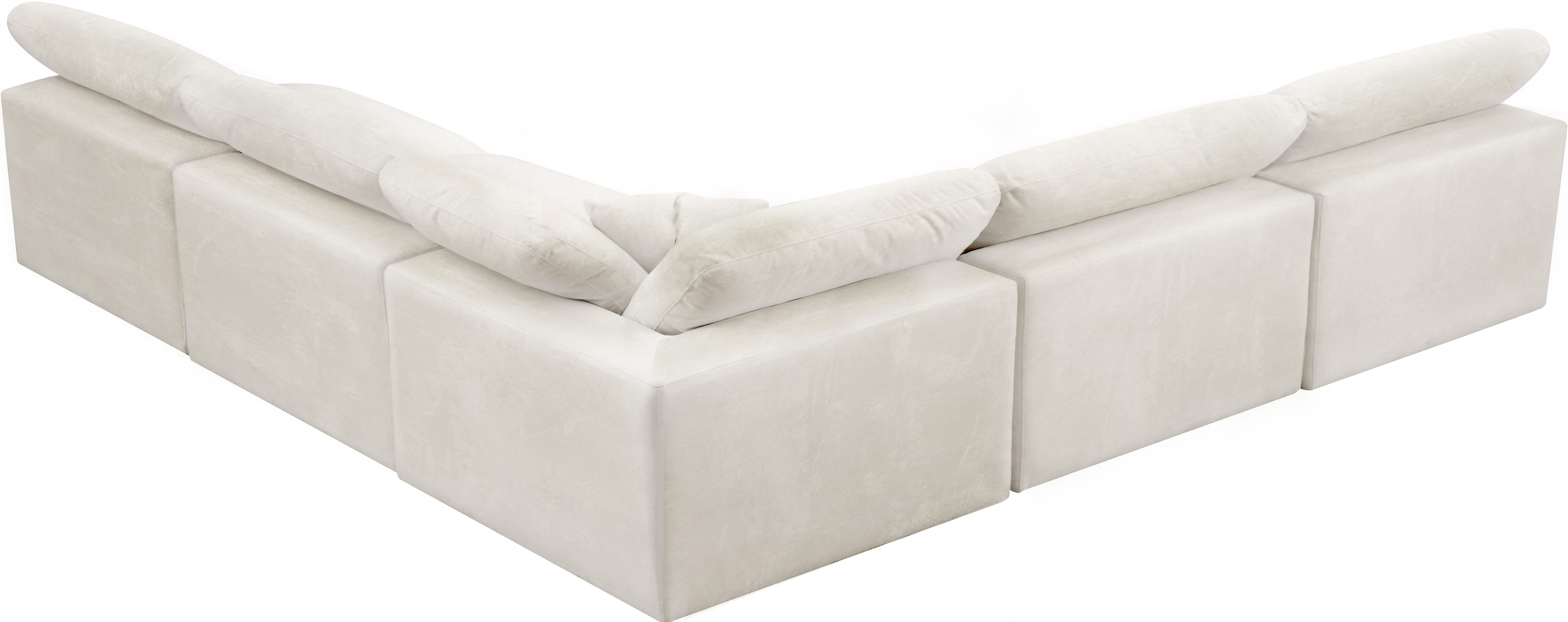 Cozy Cream Velvet Cloud Modular Sectional - Luxury Home Furniture (MI)