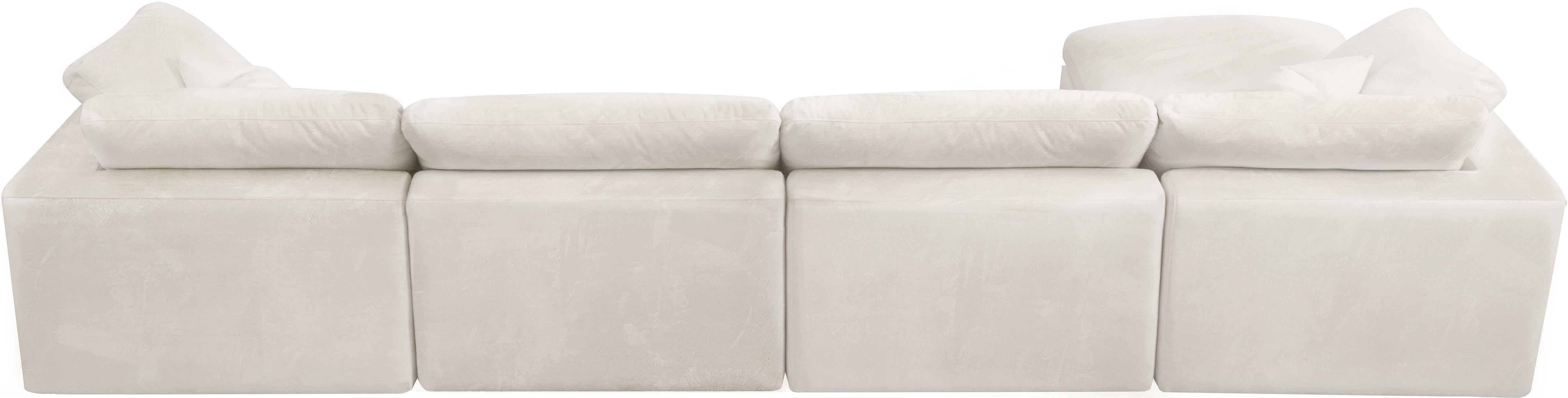 Cozy Cream Velvet Cloud Modular Sectional - Luxury Home Furniture (MI)