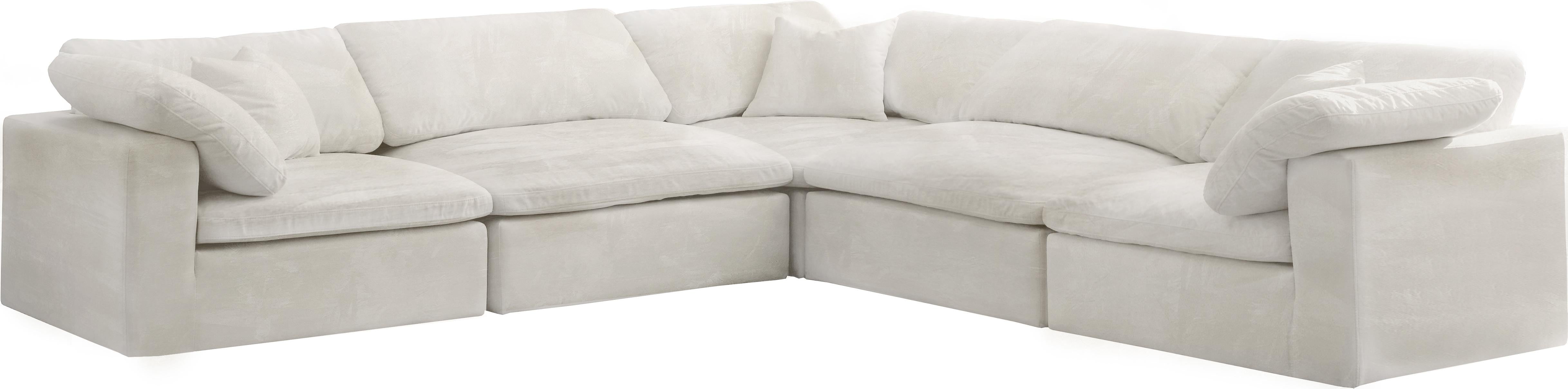 Cozy Cream Velvet Cloud Modular Sectional - Luxury Home Furniture (MI)