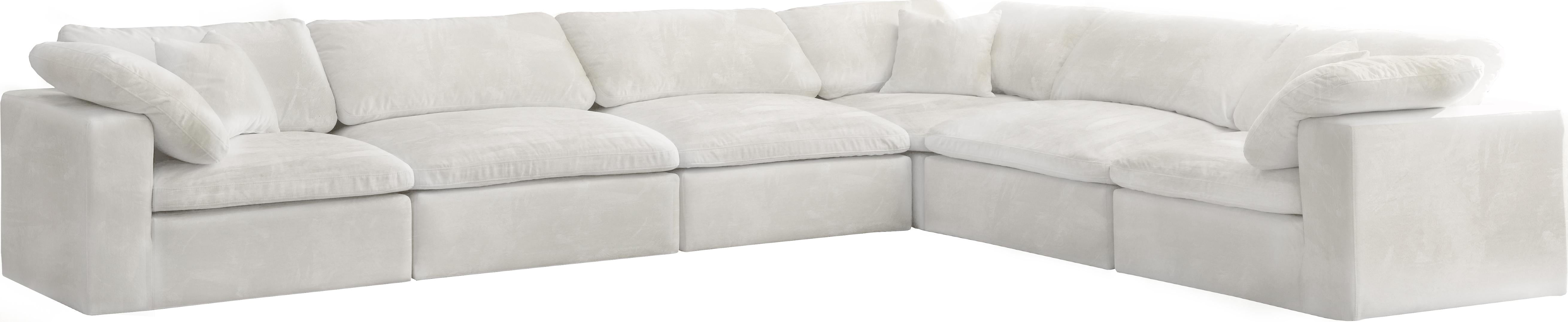 Cozy Cream Velvet Cloud Modular Sectional - Luxury Home Furniture (MI)