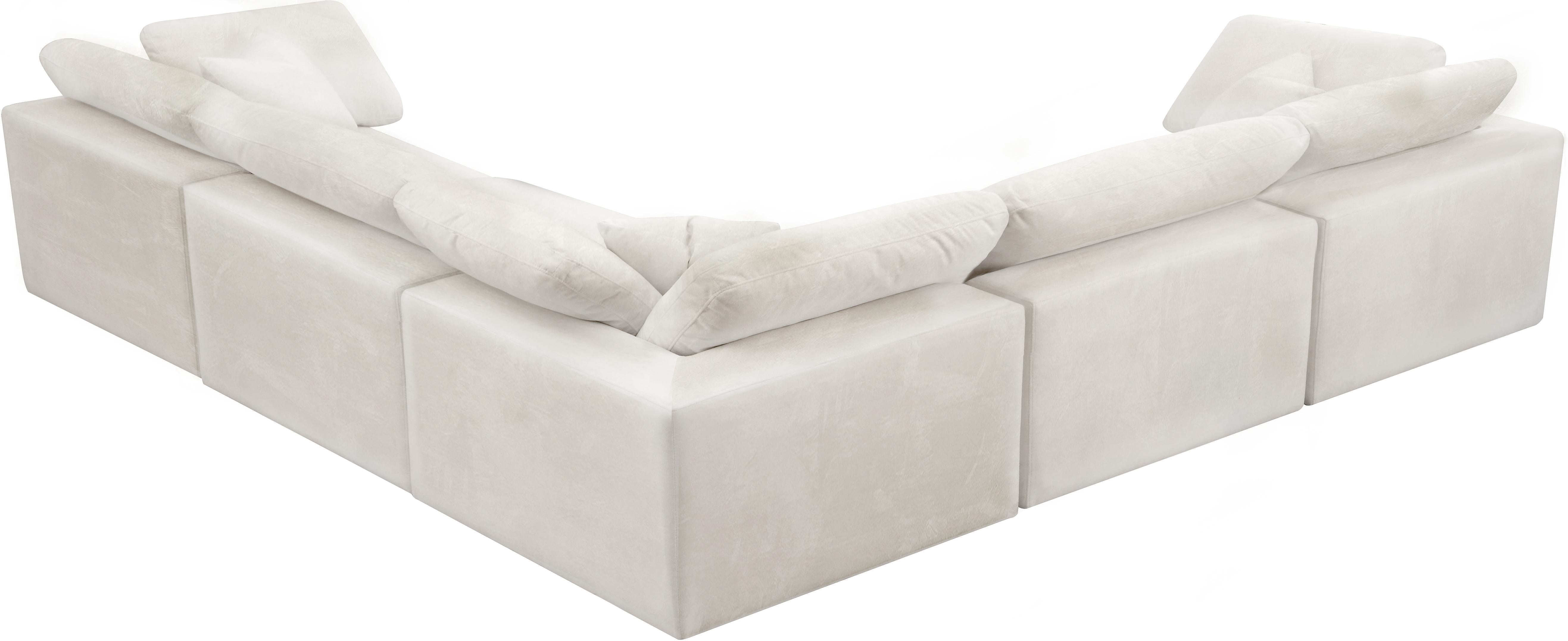 Cozy Cream Velvet Cloud Modular Sectional - Luxury Home Furniture (MI)