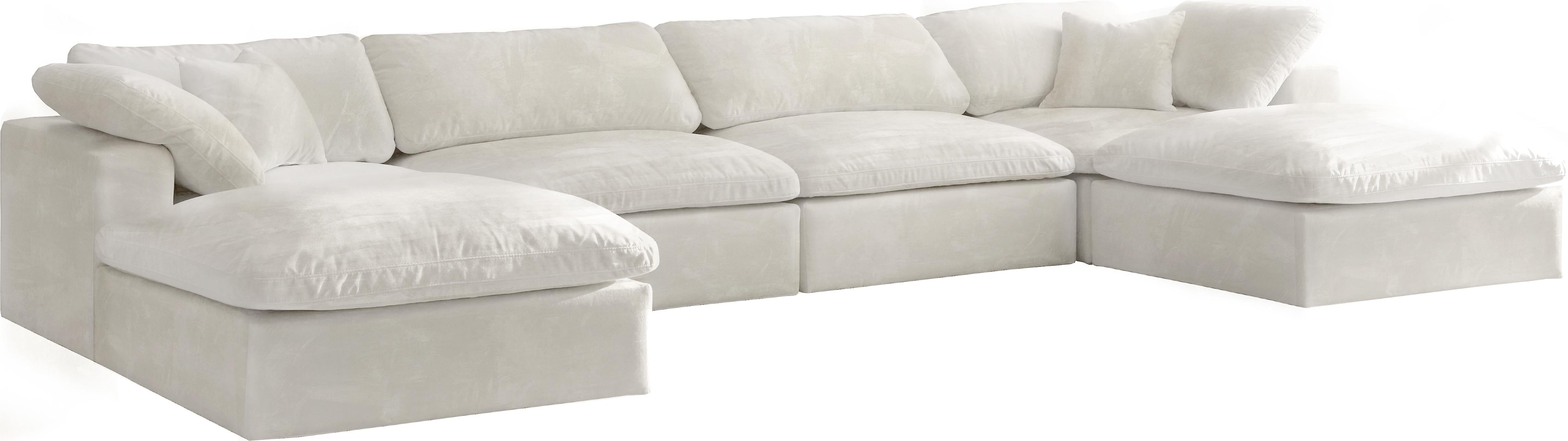 Cozy Cream Velvet Cloud Modular Sectional - Luxury Home Furniture (MI)