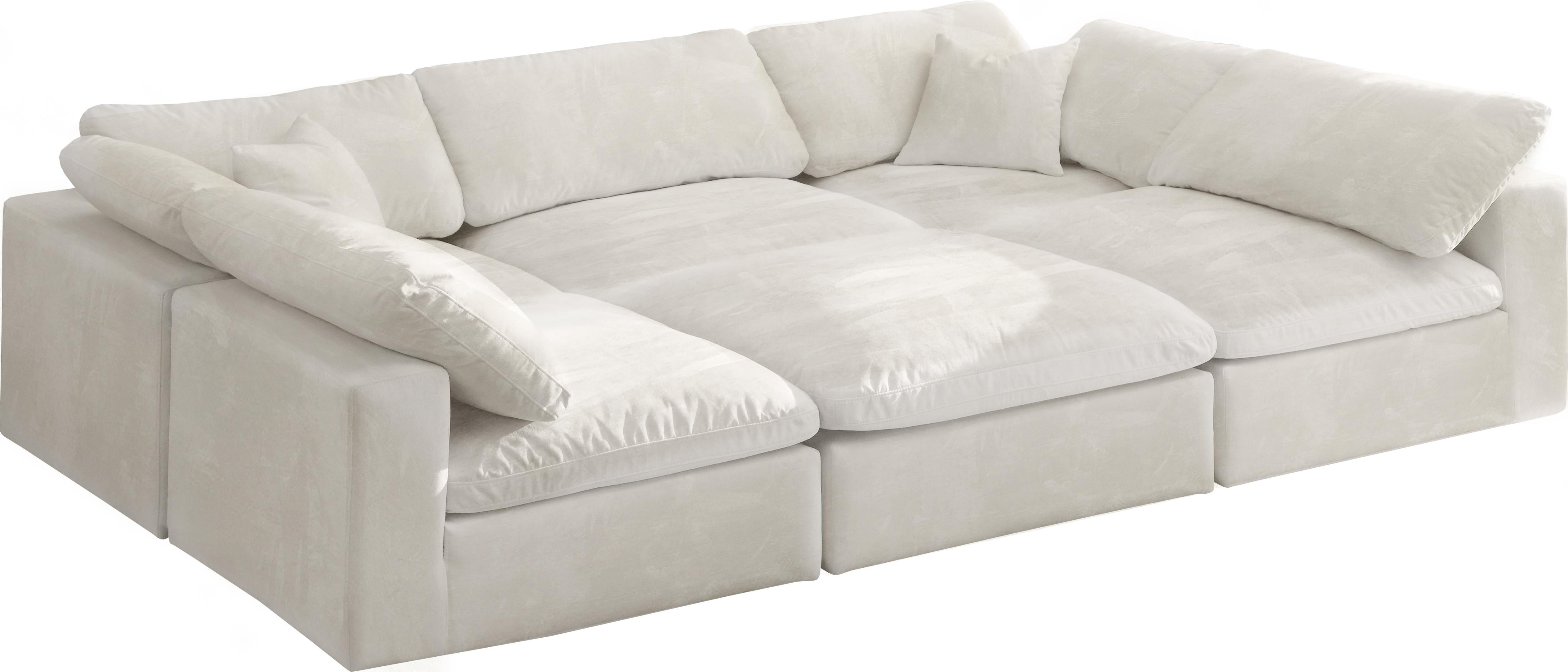 Cozy Cream Velvet Cloud Modular Sectional - Luxury Home Furniture (MI)