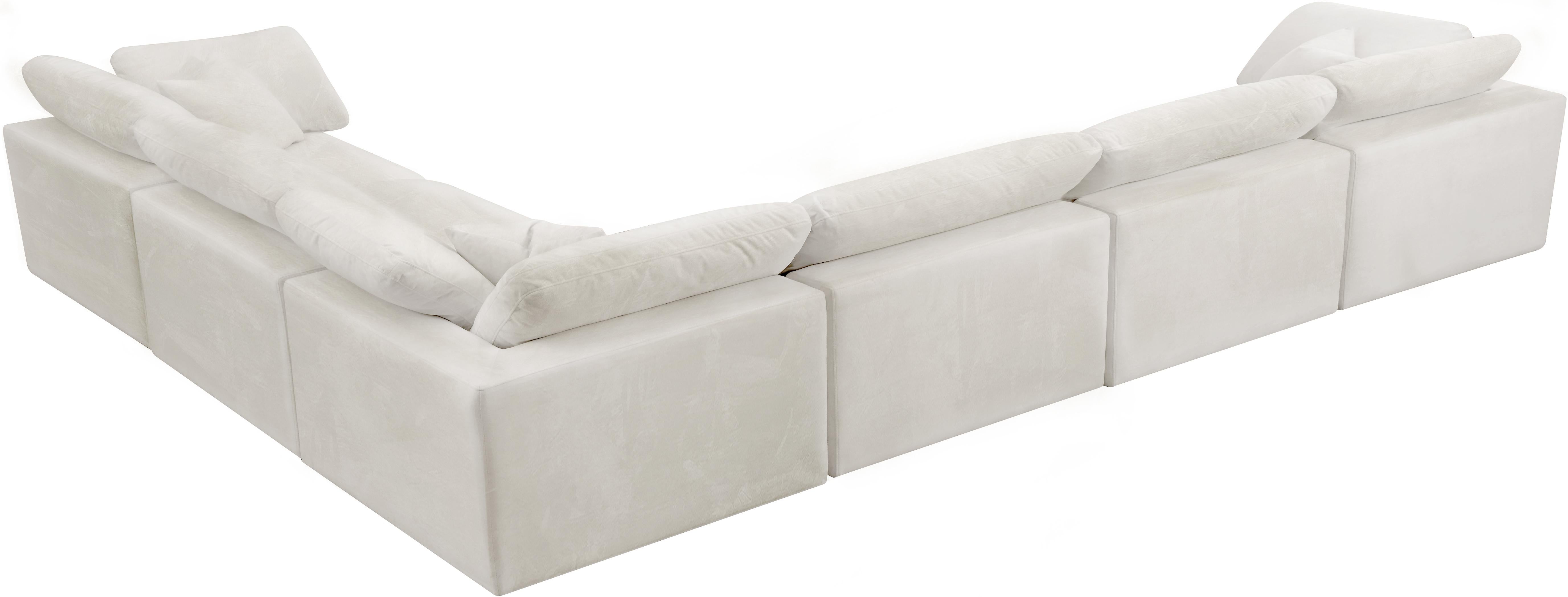 Cozy Cream Velvet Cloud Modular Sectional - Luxury Home Furniture (MI)