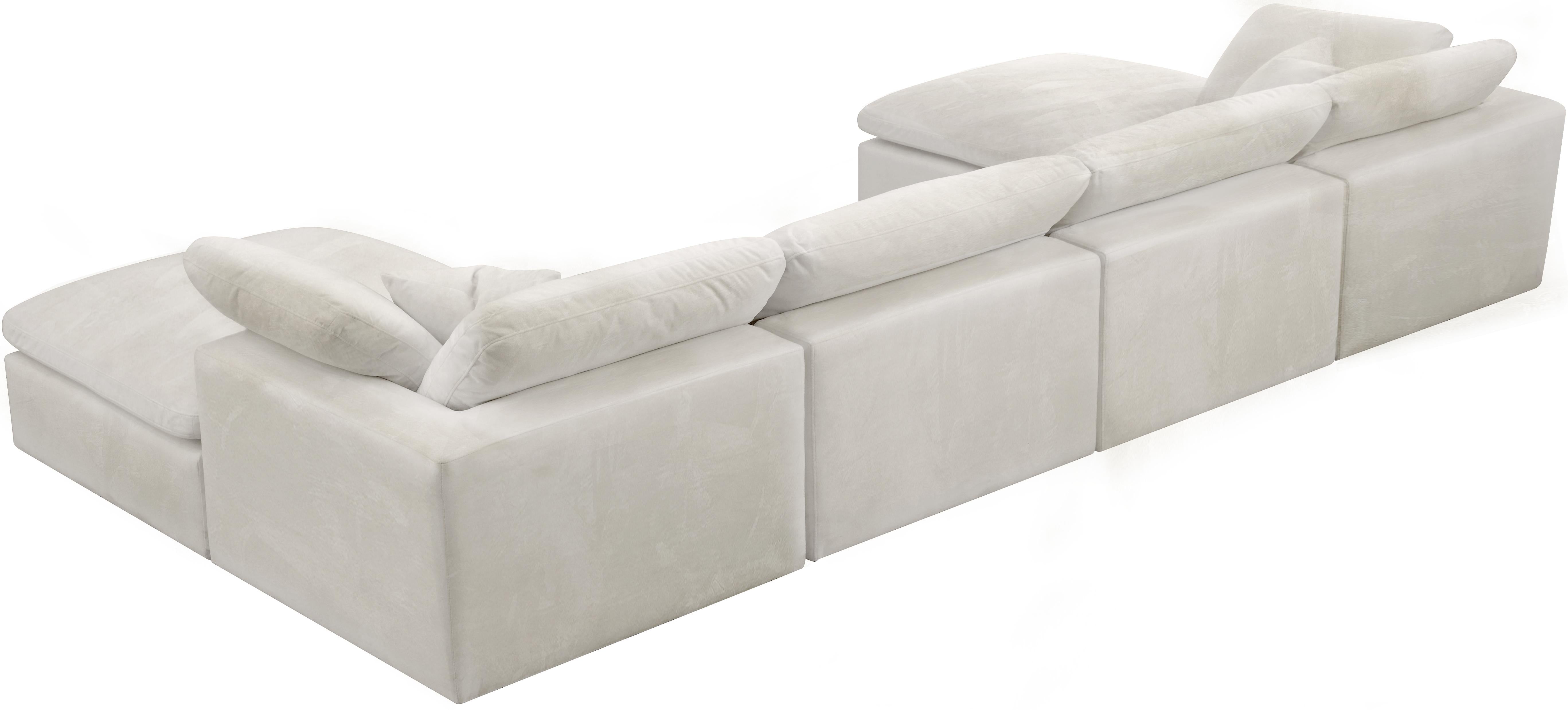 Cozy Cream Velvet Cloud Modular Sectional - Luxury Home Furniture (MI)
