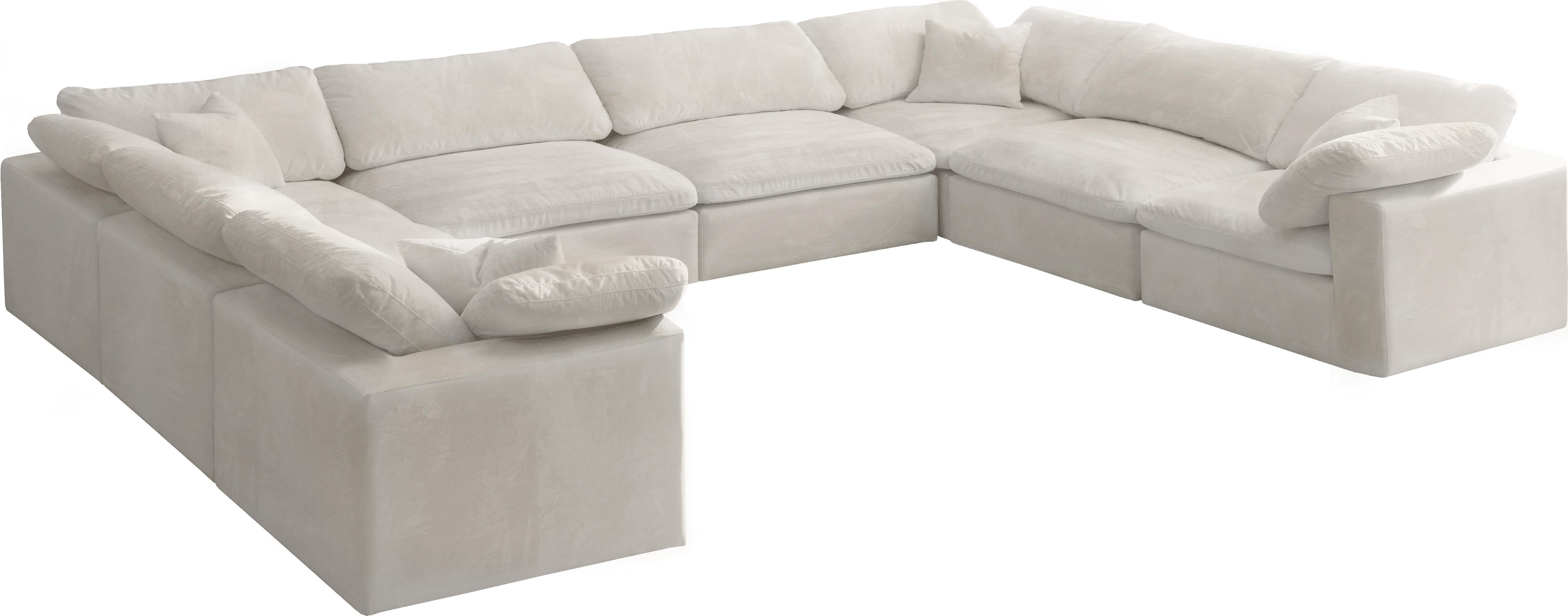 Cozy Cream Velvet Cloud Modular Sectional - Luxury Home Furniture (MI)