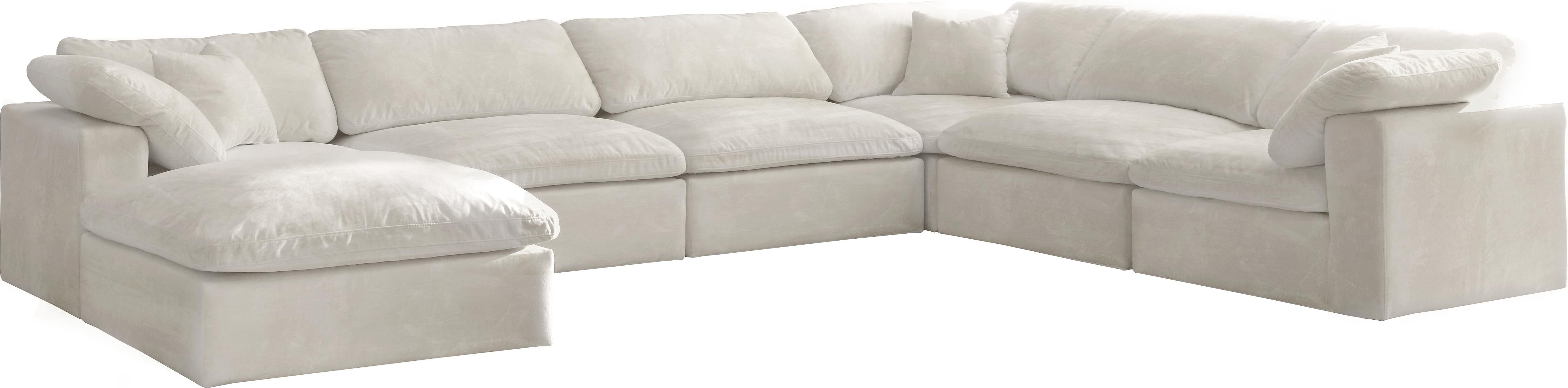 Cozy Cream Velvet Cloud Modular Sectional - Luxury Home Furniture (MI)