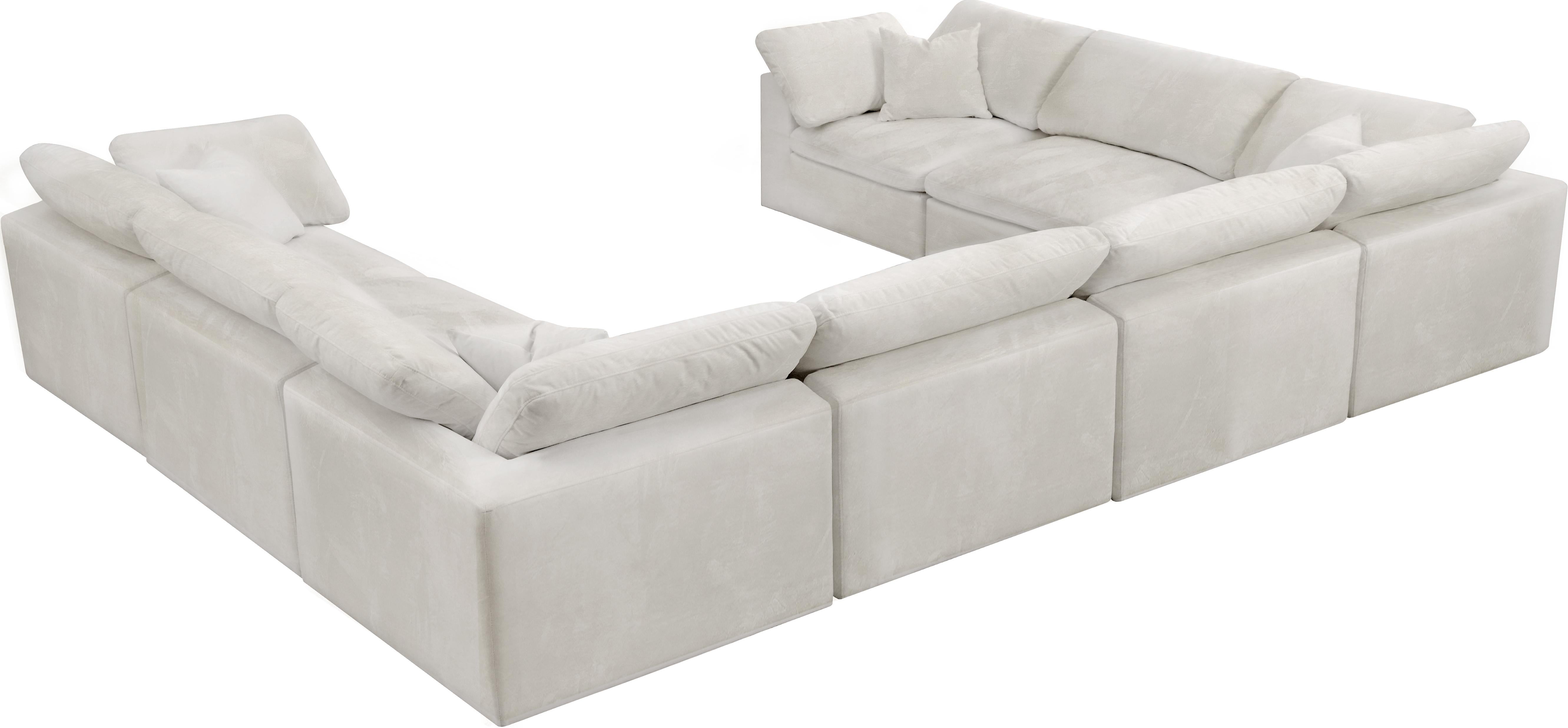 Cozy Cream Velvet Cloud Modular Sectional - Luxury Home Furniture (MI)