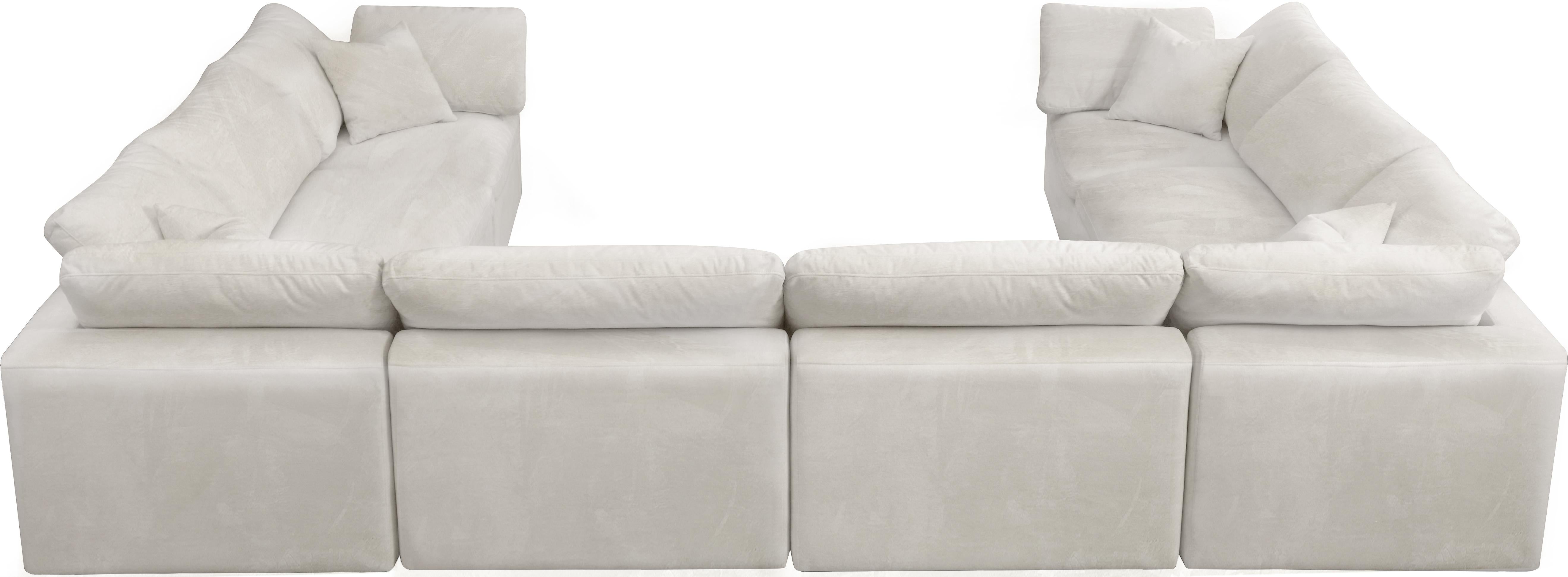 Cozy Cream Velvet Cloud Modular Sectional - Luxury Home Furniture (MI)