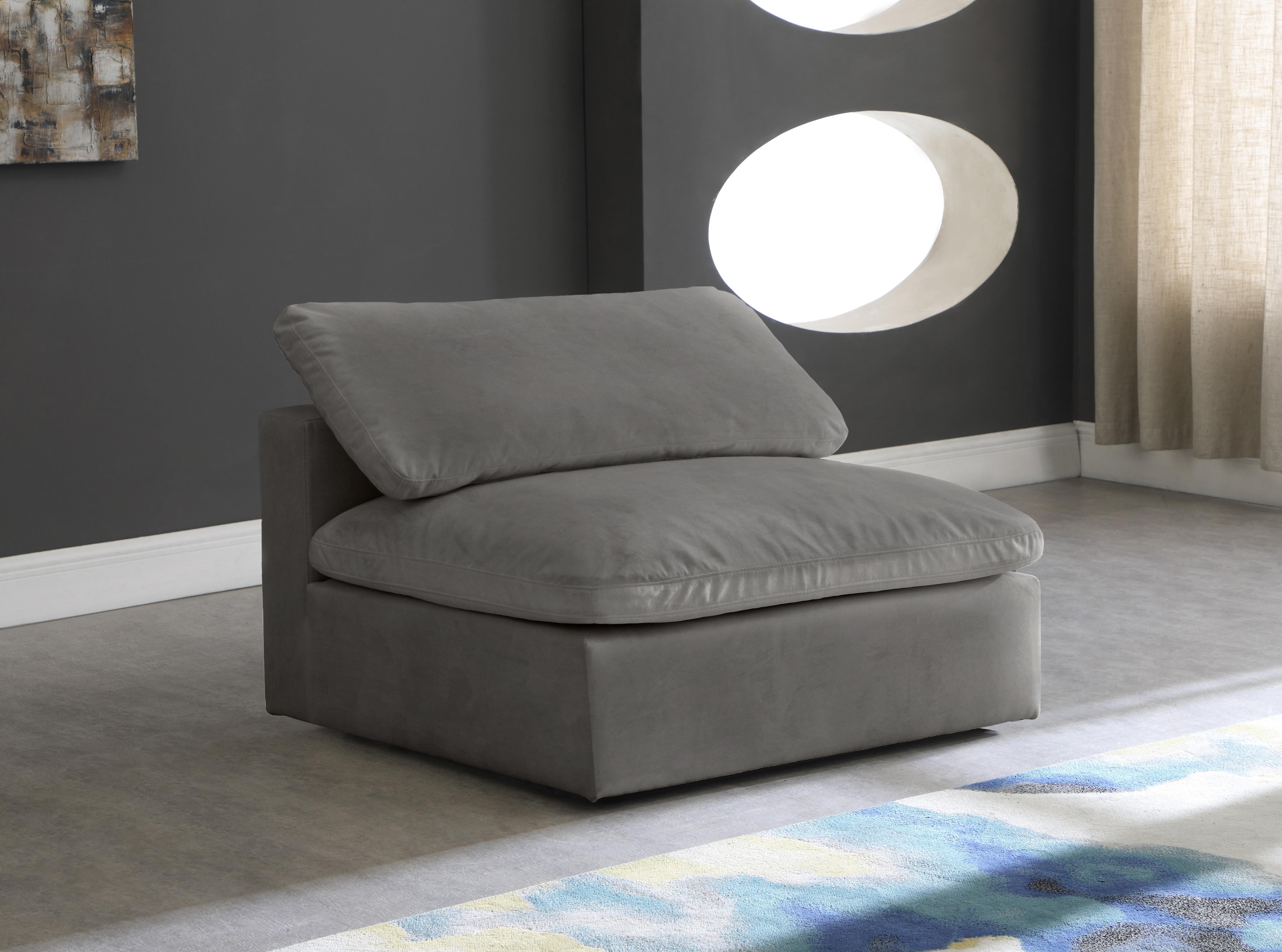 Cozy Grey Velvet Chair - Luxury Home Furniture (MI)