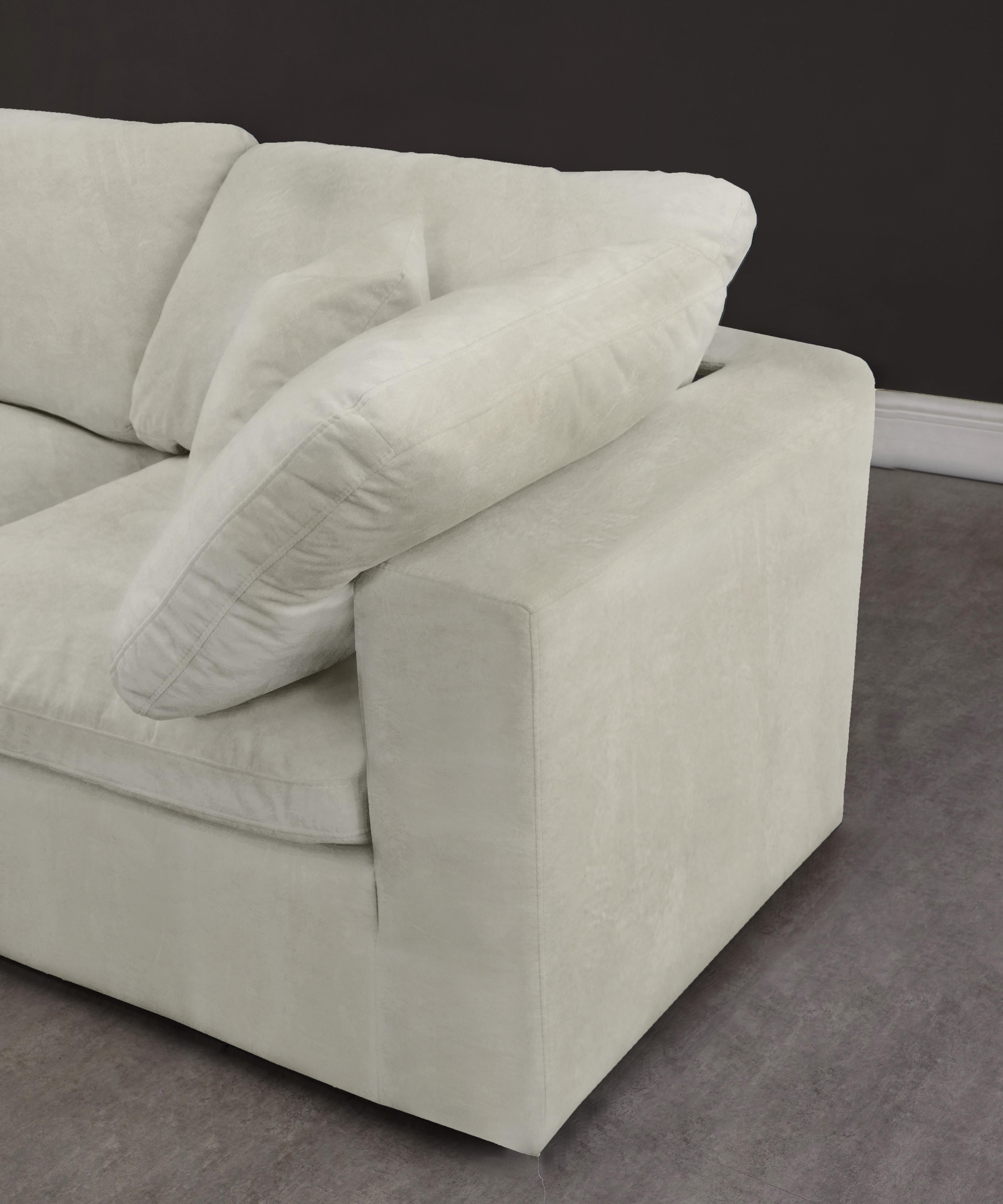 Cozy Cream Velvet Cloud Modular Sofa - Luxury Home Furniture (MI)