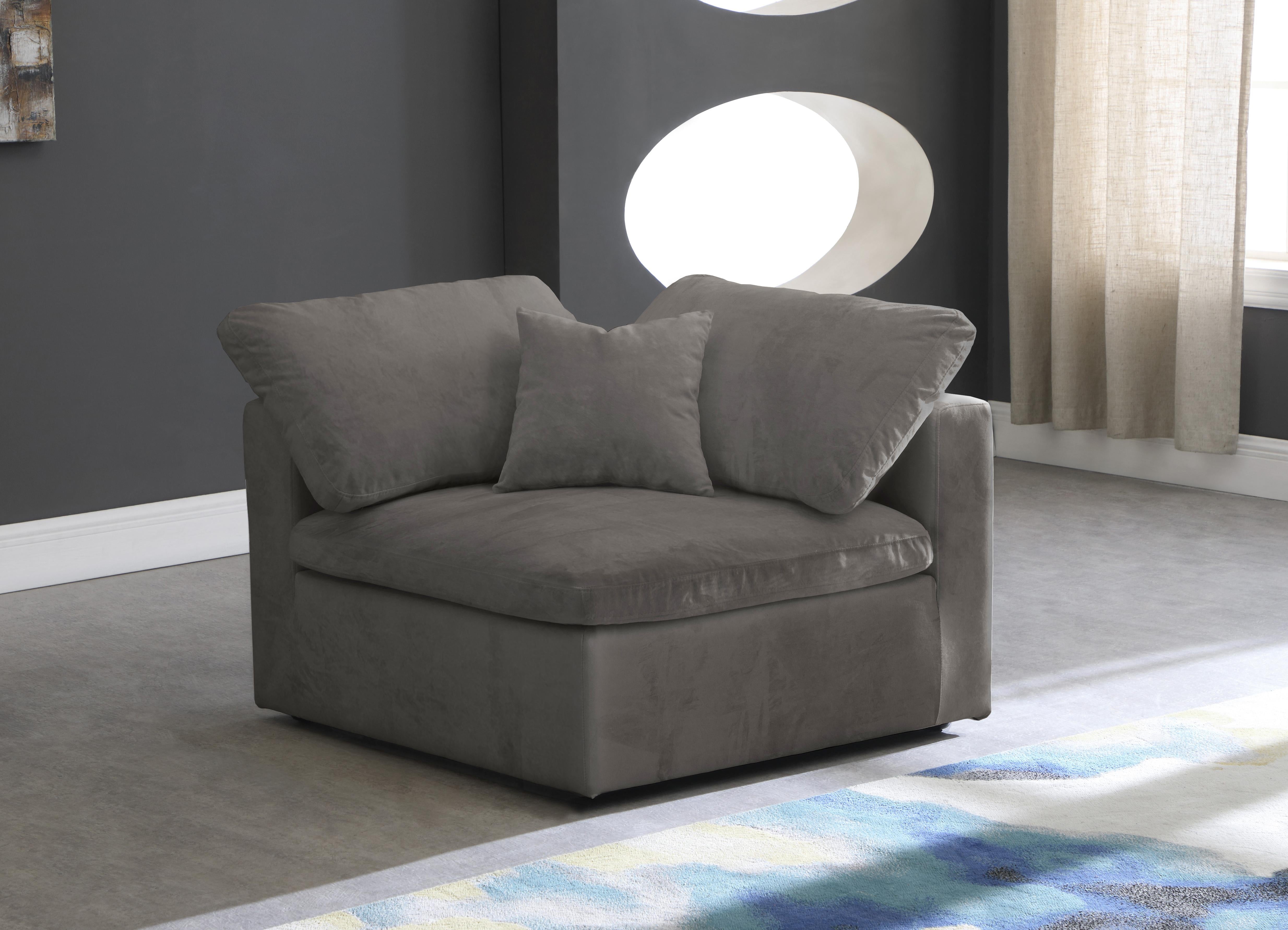 Cozy Grey Velvet Chair - Luxury Home Furniture (MI)