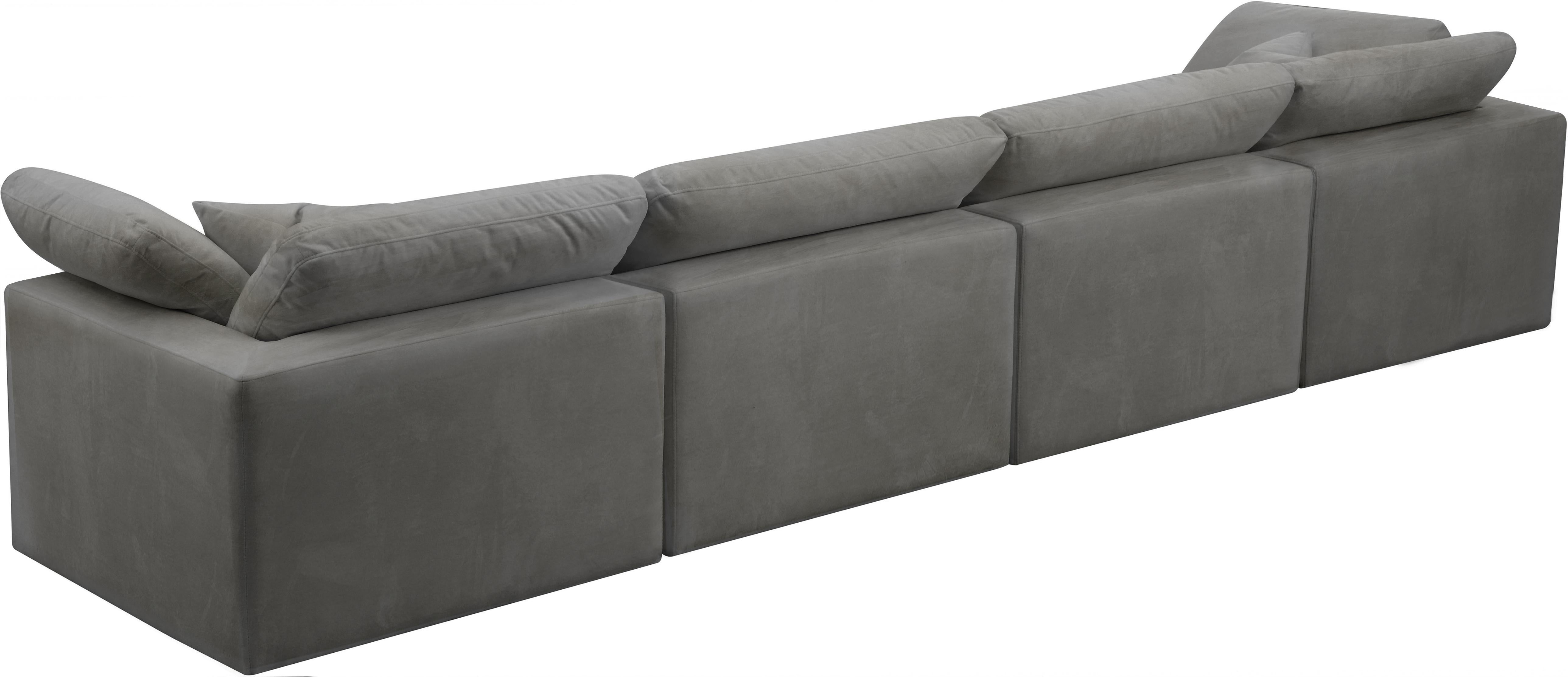 Cozy Grey Velvet Cloud Modular Sofa - Luxury Home Furniture (MI)