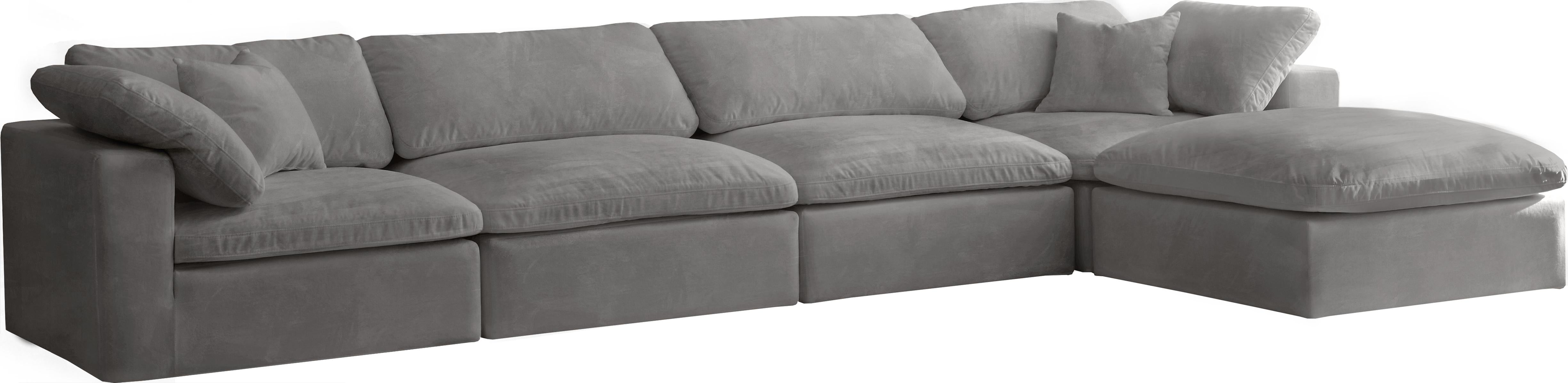 Cozy Grey Velvet Cloud Modular Sectional - Luxury Home Furniture (MI)