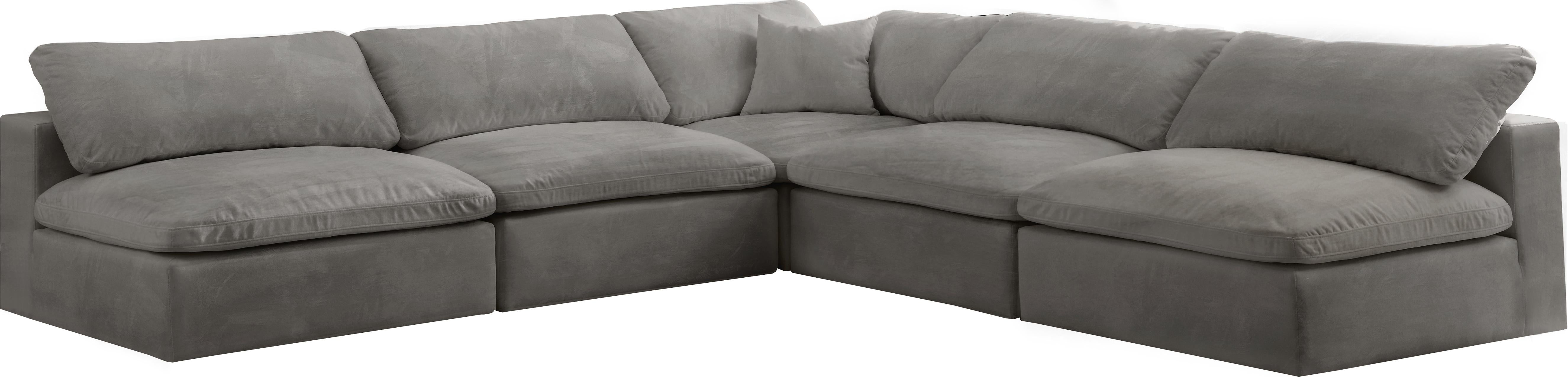 Cozy Grey Velvet Cloud Modular Sectional - Luxury Home Furniture (MI)