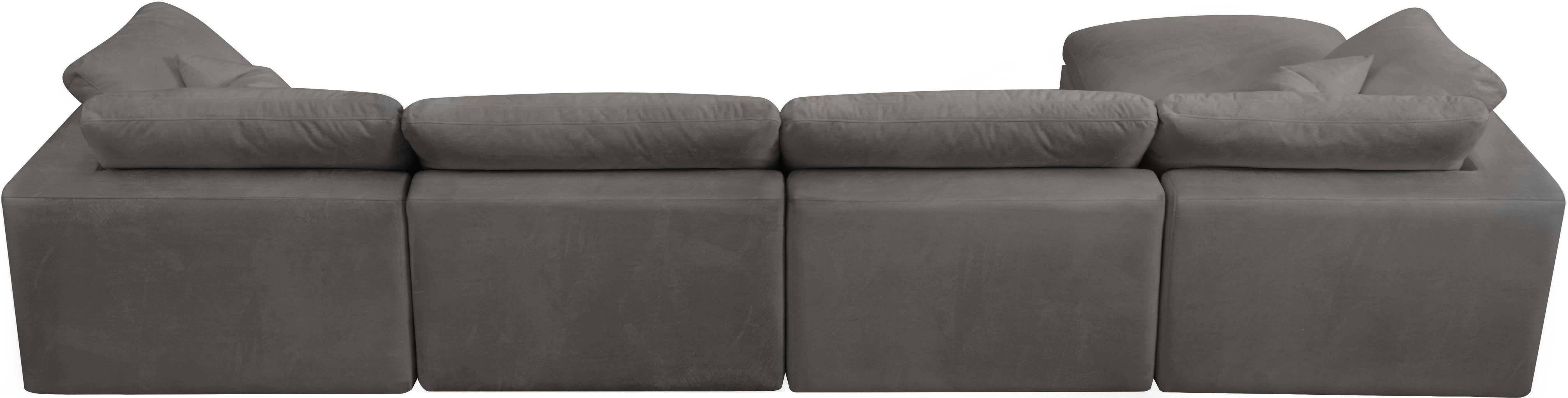 Cozy Grey Velvet Cloud Modular Sectional - Luxury Home Furniture (MI)