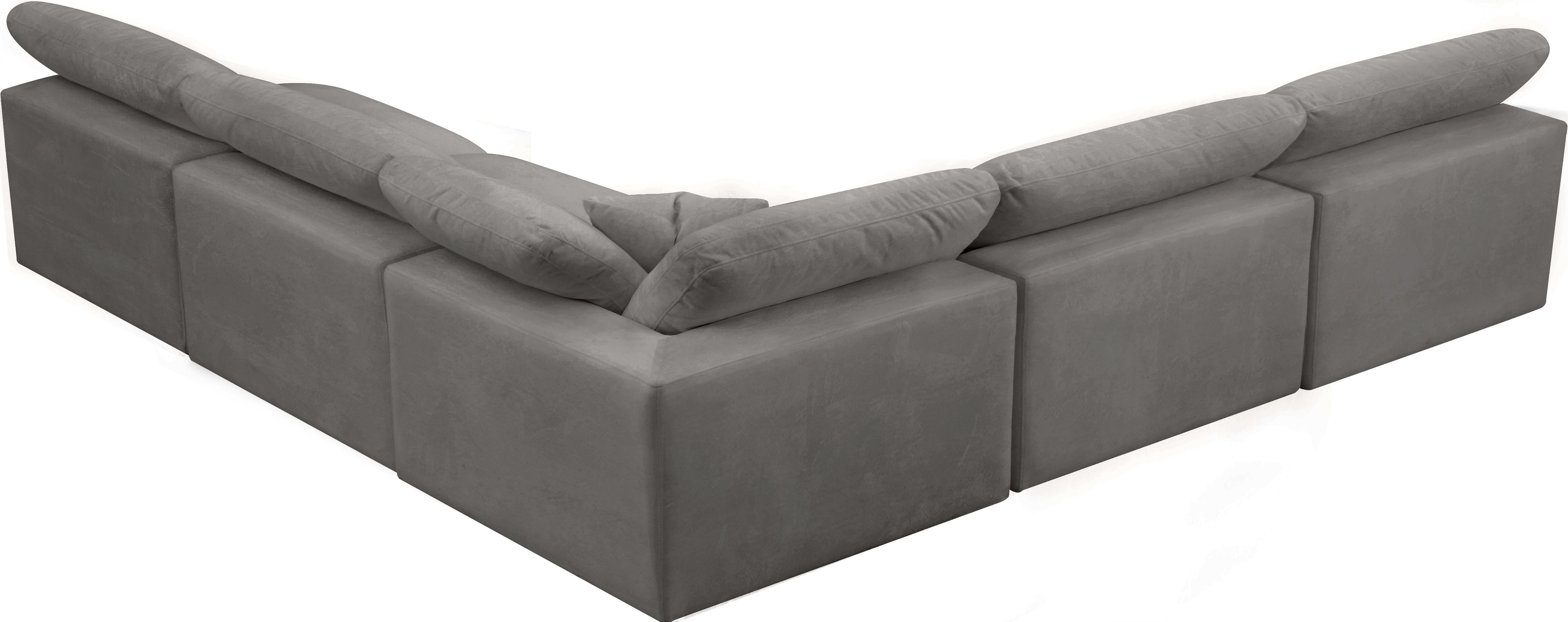 Cozy Grey Velvet Cloud Modular Sectional - Luxury Home Furniture (MI)