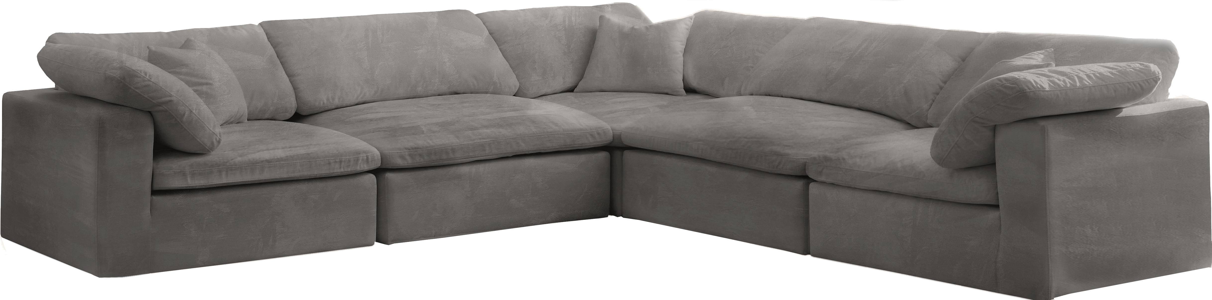 Cozy Grey Velvet Cloud Modular Sectional - Luxury Home Furniture (MI)