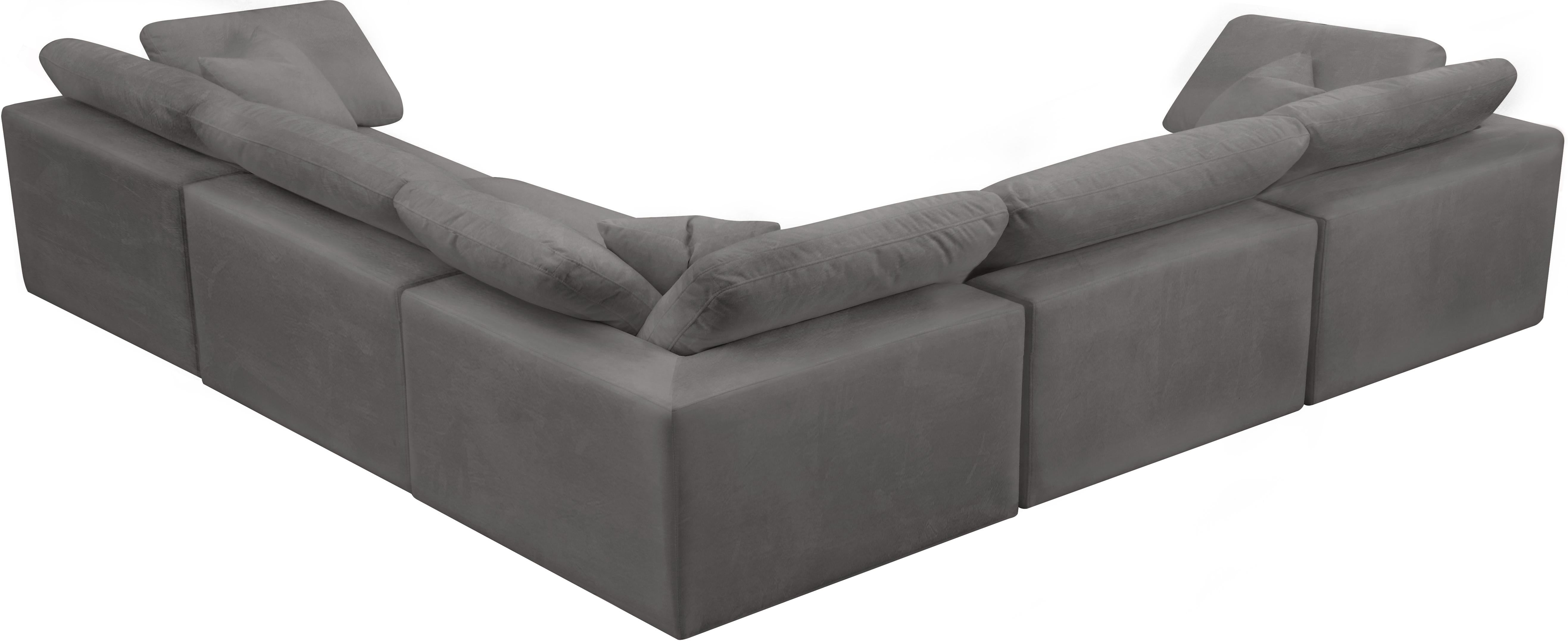 Cozy Grey Velvet Cloud Modular Sectional - Luxury Home Furniture (MI)