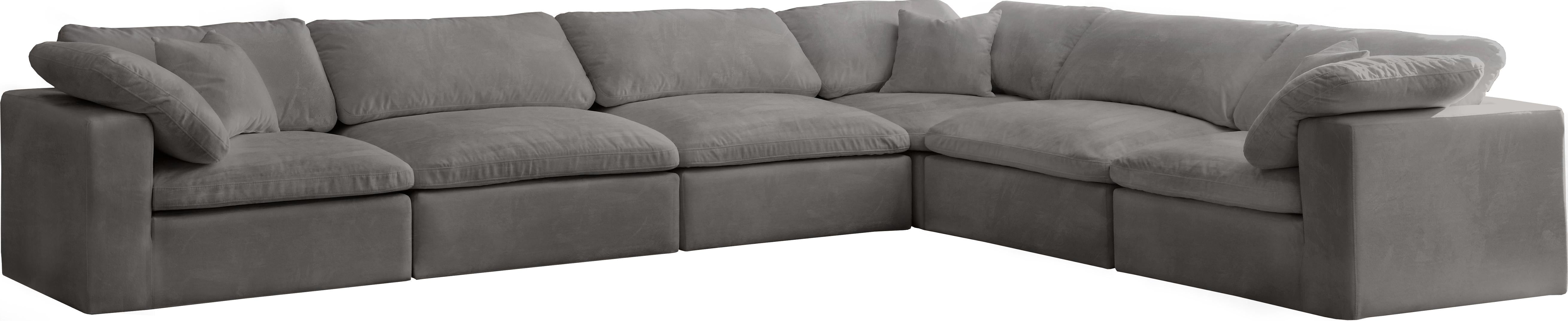 Cozy Grey Velvet Cloud Modular Sectional - Luxury Home Furniture (MI)