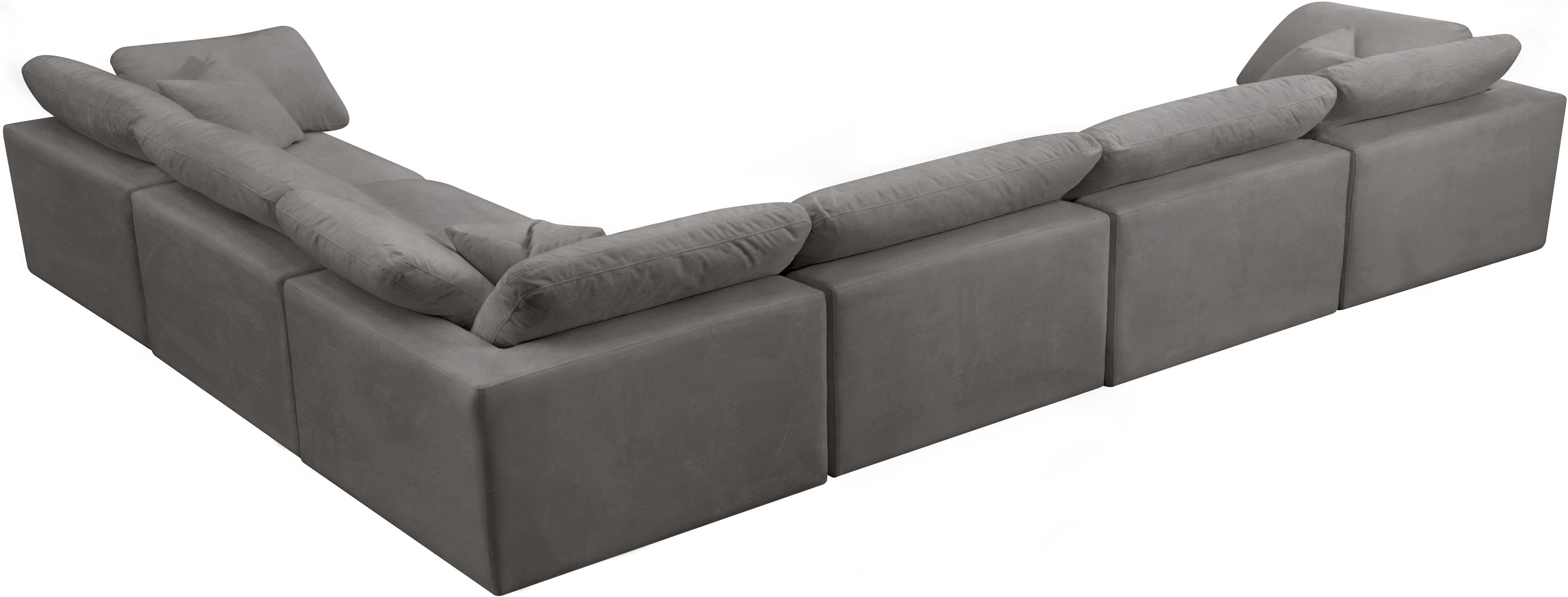 Cozy Grey Velvet Cloud Modular Sectional - Luxury Home Furniture (MI)