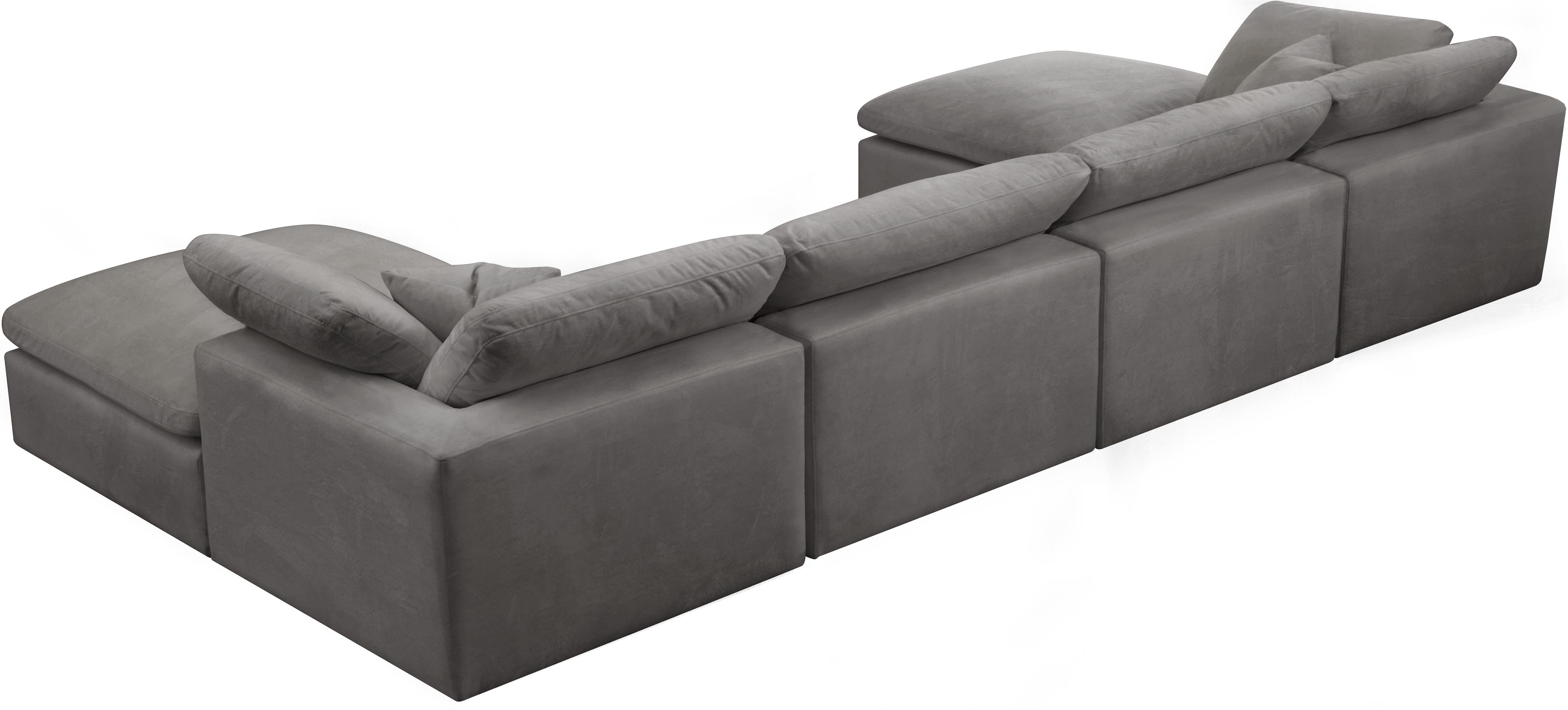 Cozy Grey Velvet Cloud Modular Sectional - Luxury Home Furniture (MI)
