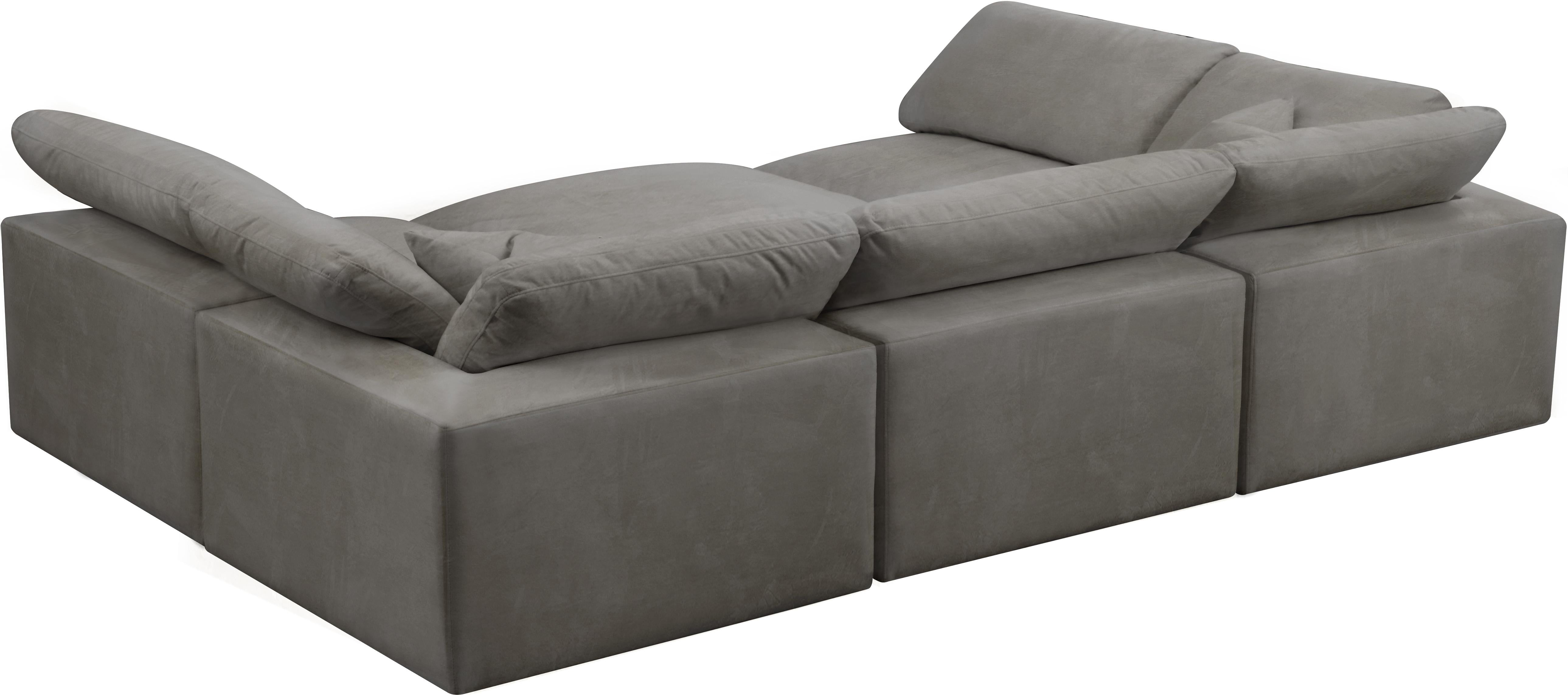 Cozy Grey Velvet Cloud Modular Sectional - Luxury Home Furniture (MI)