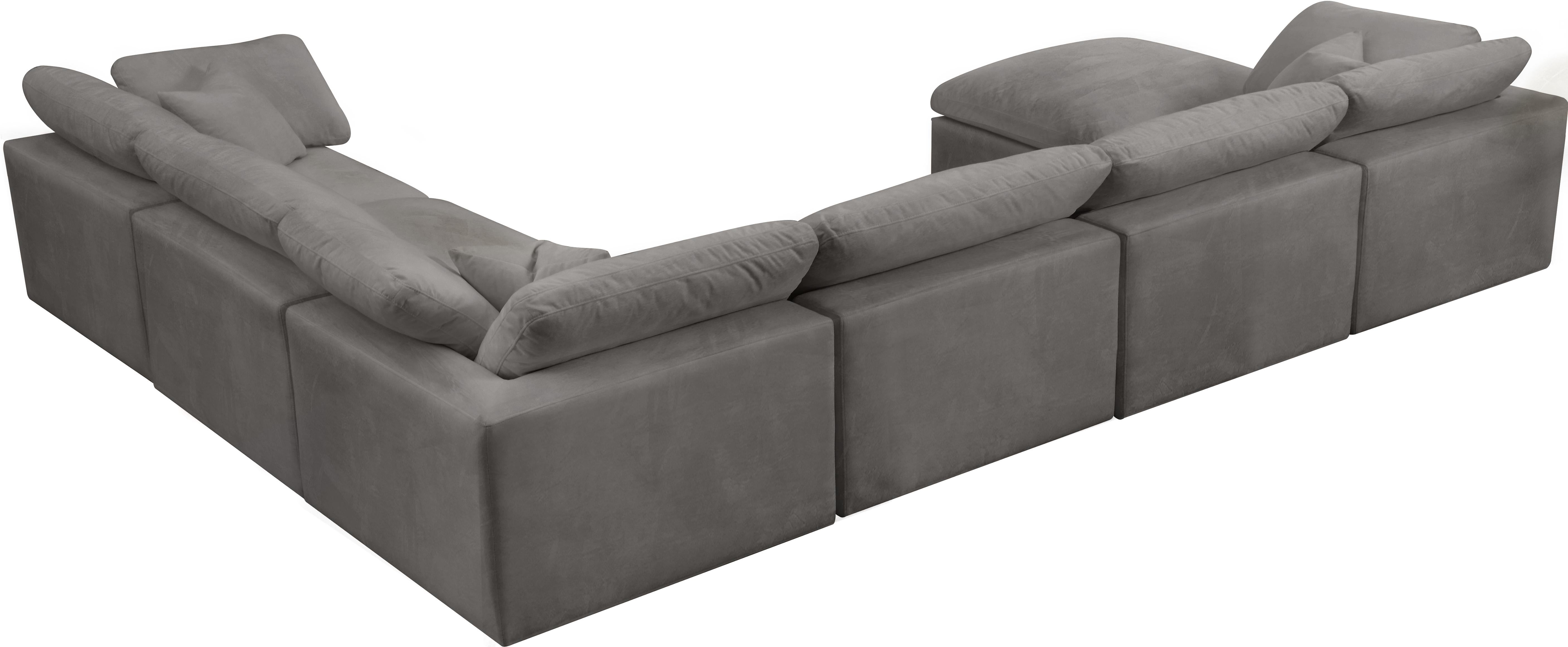 Cozy Grey Velvet Cloud Modular Sectional - Luxury Home Furniture (MI)