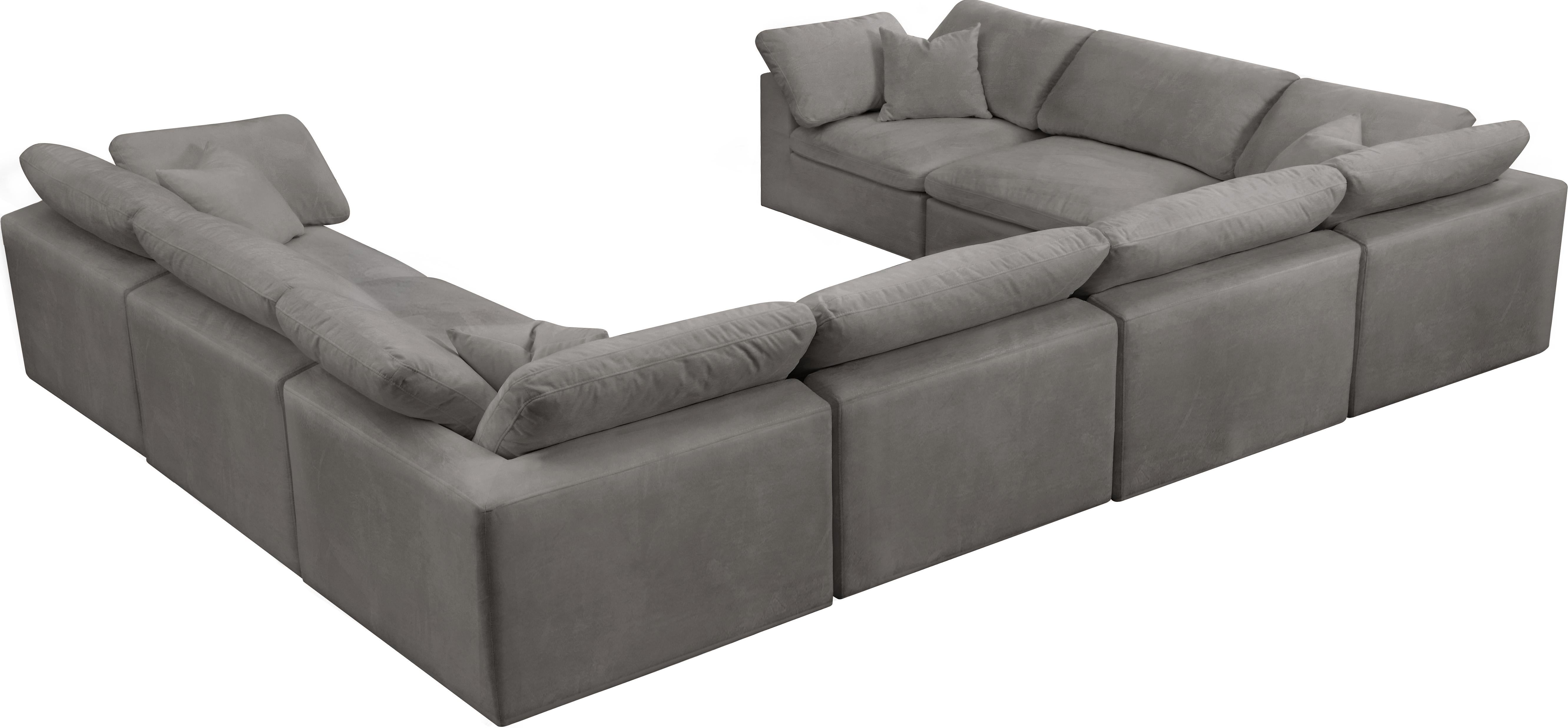 Cozy Grey Velvet Cloud Modular Sectional - Luxury Home Furniture (MI)