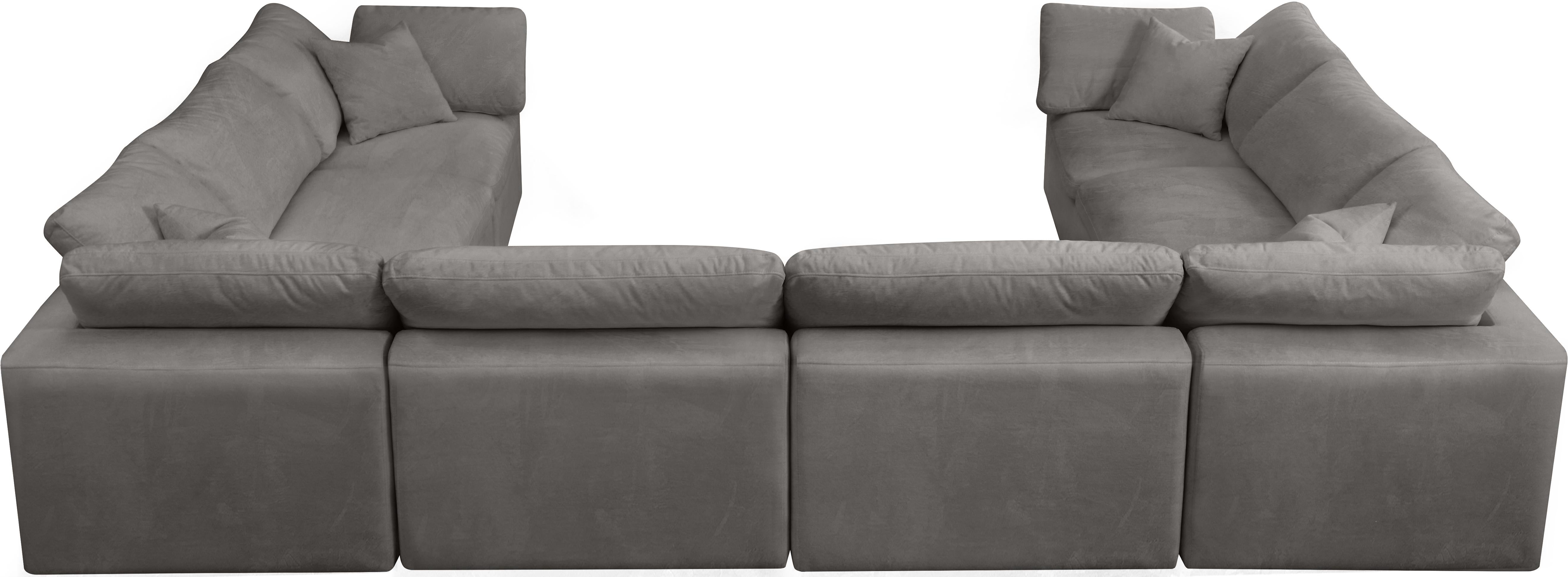 Cozy Grey Velvet Cloud Modular Sectional - Luxury Home Furniture (MI)