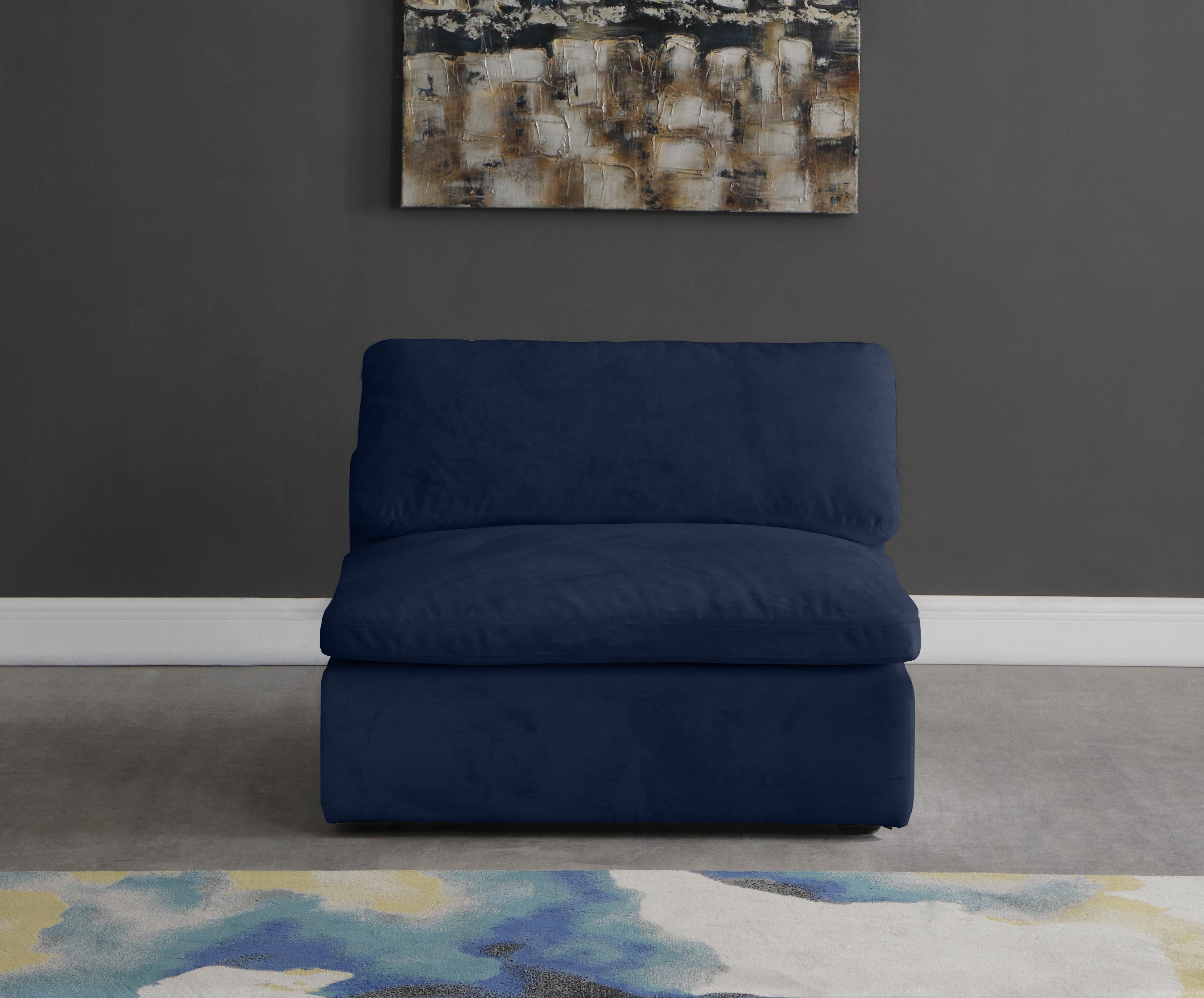 Cozy Navy Velvet Chair - Luxury Home Furniture (MI)