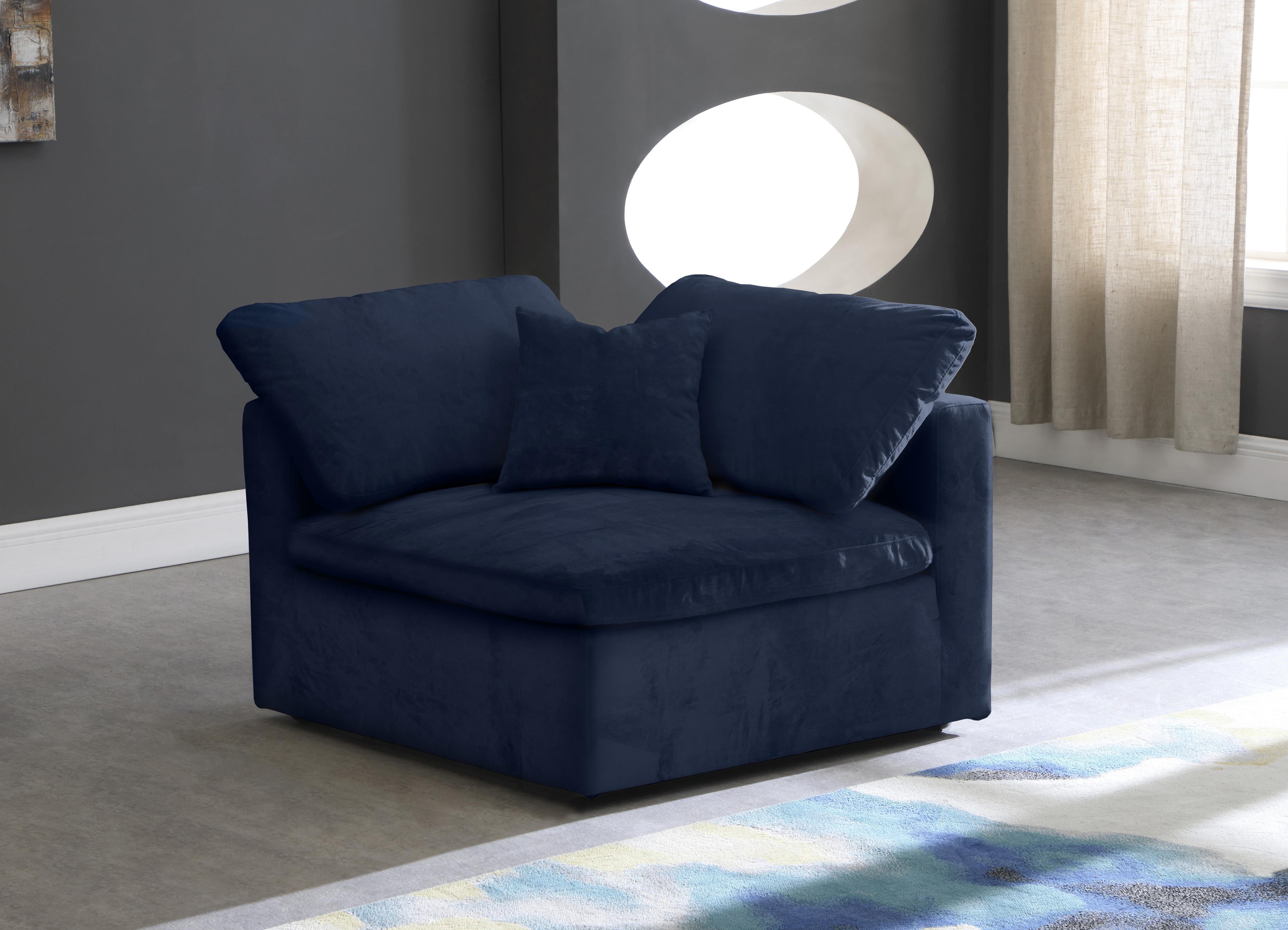 Cozy Navy Velvet Chair - Luxury Home Furniture (MI)