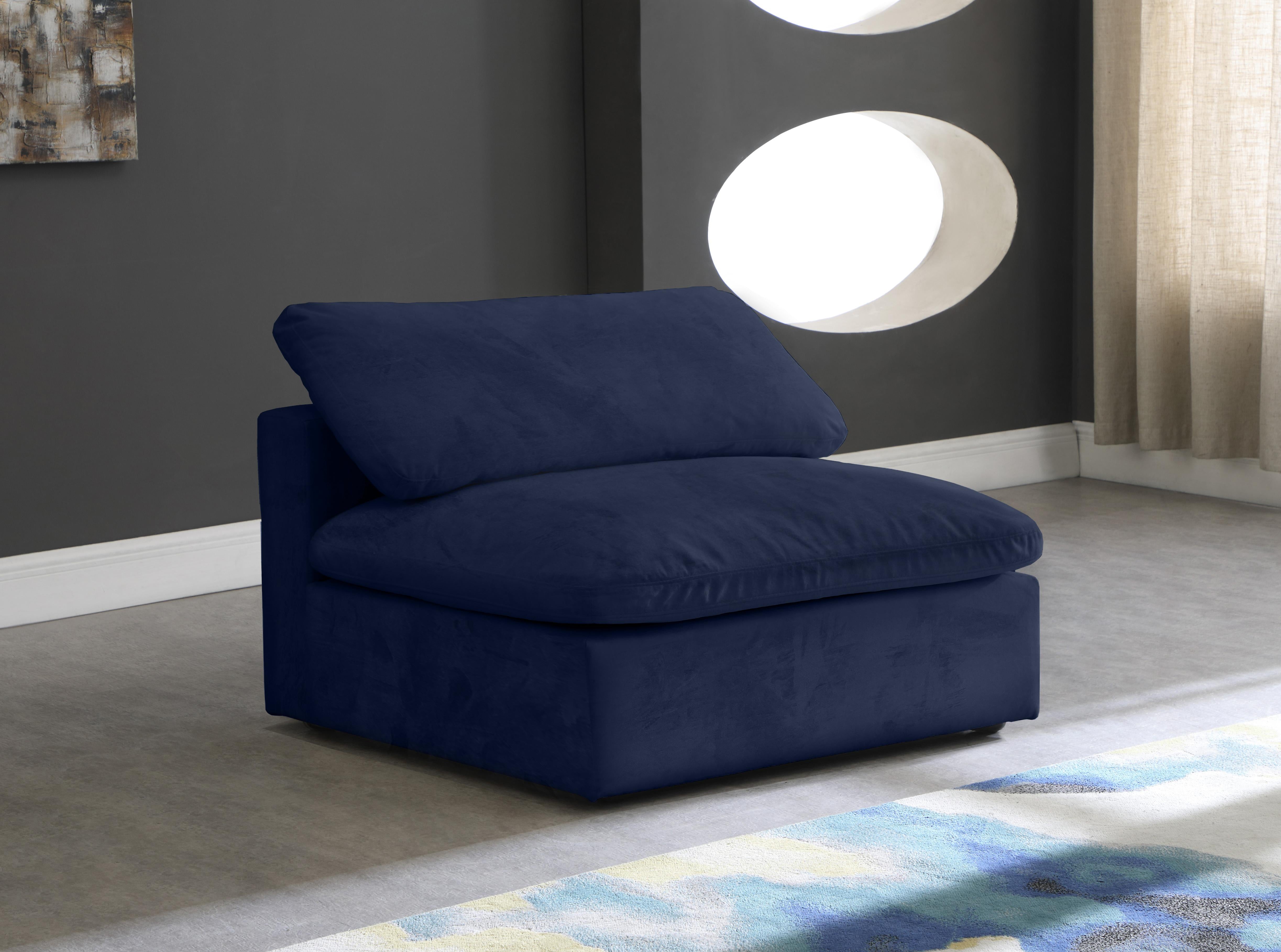 Cozy Navy Velvet Chair - Luxury Home Furniture (MI)