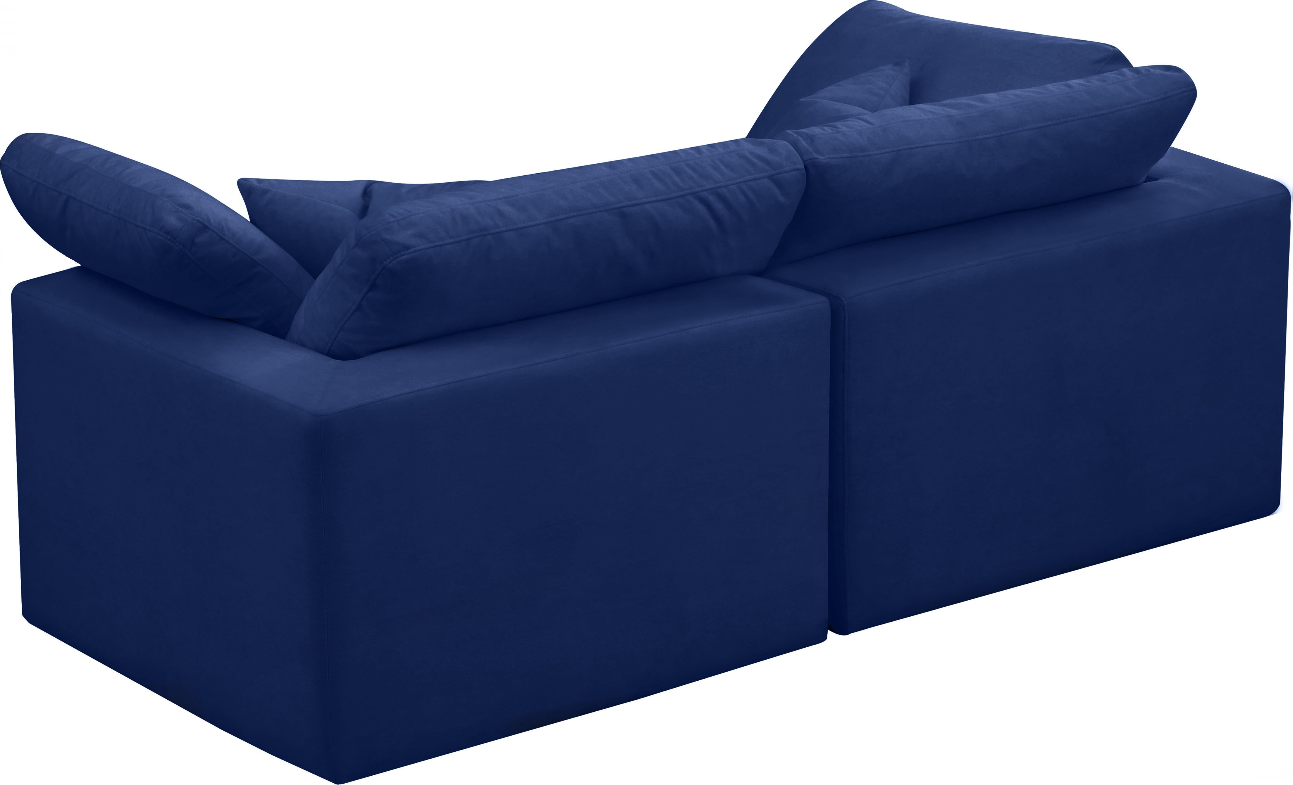 Cozy Navy Velvet Cloud Modular Sofa - Luxury Home Furniture (MI)