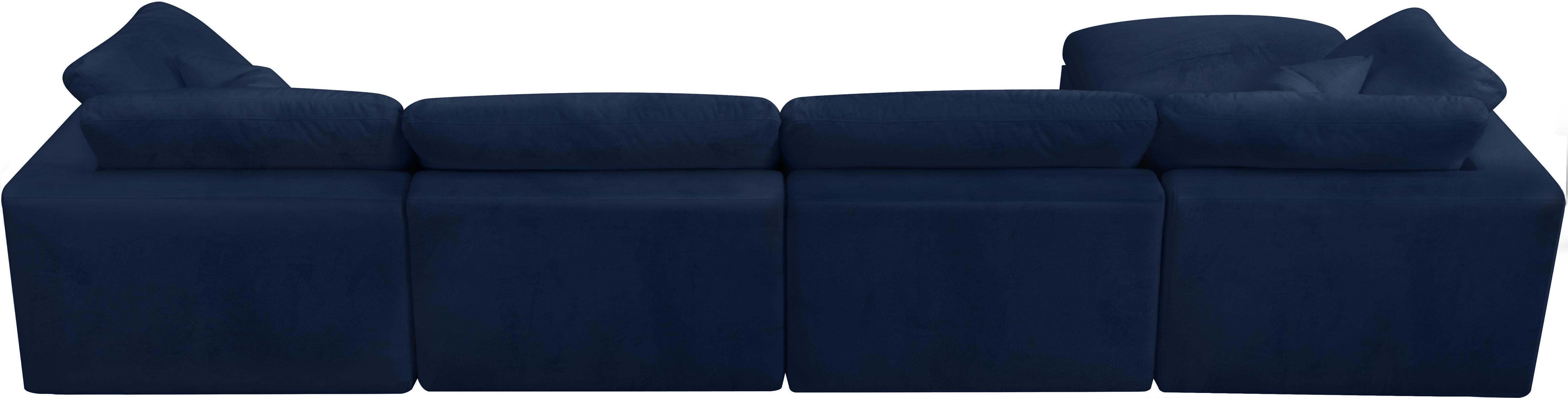 Cozy Navy Velvet Cloud Modular Sectional - Luxury Home Furniture (MI)
