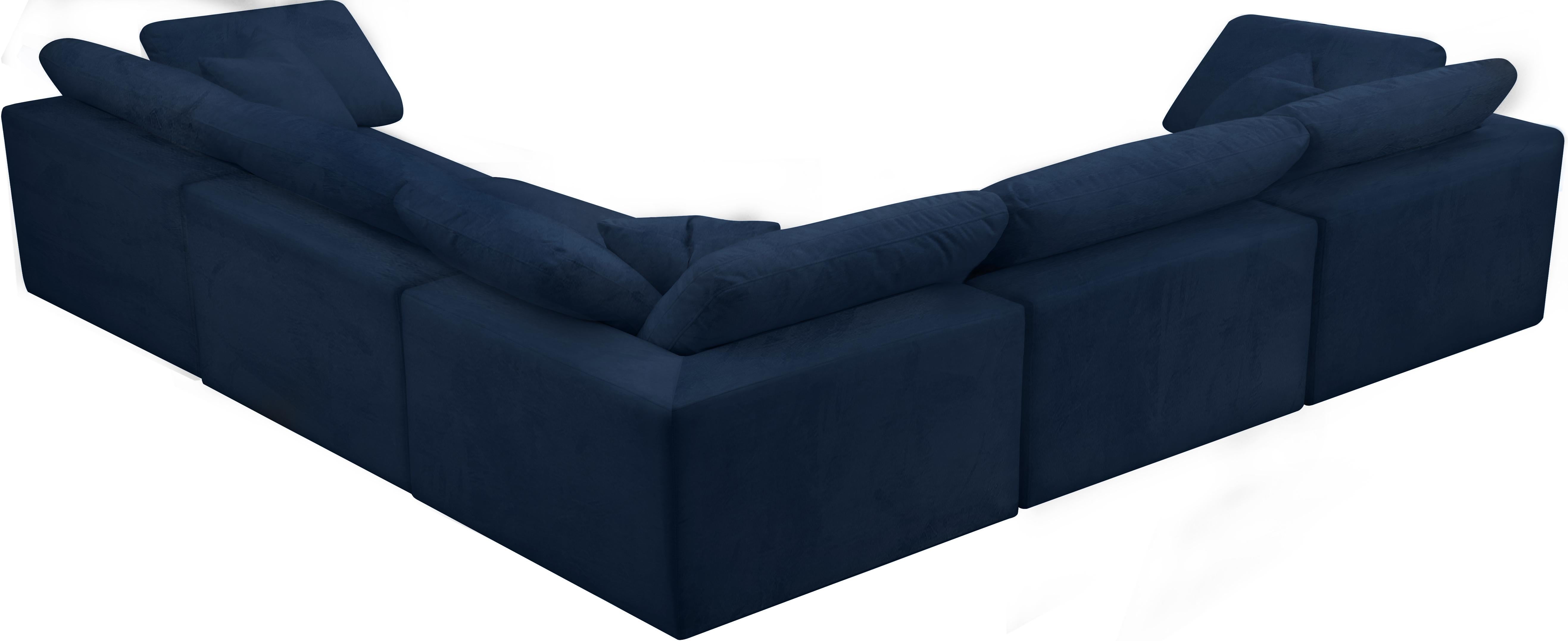 Cozy Navy Velvet Cloud Modular Sectional - Luxury Home Furniture (MI)