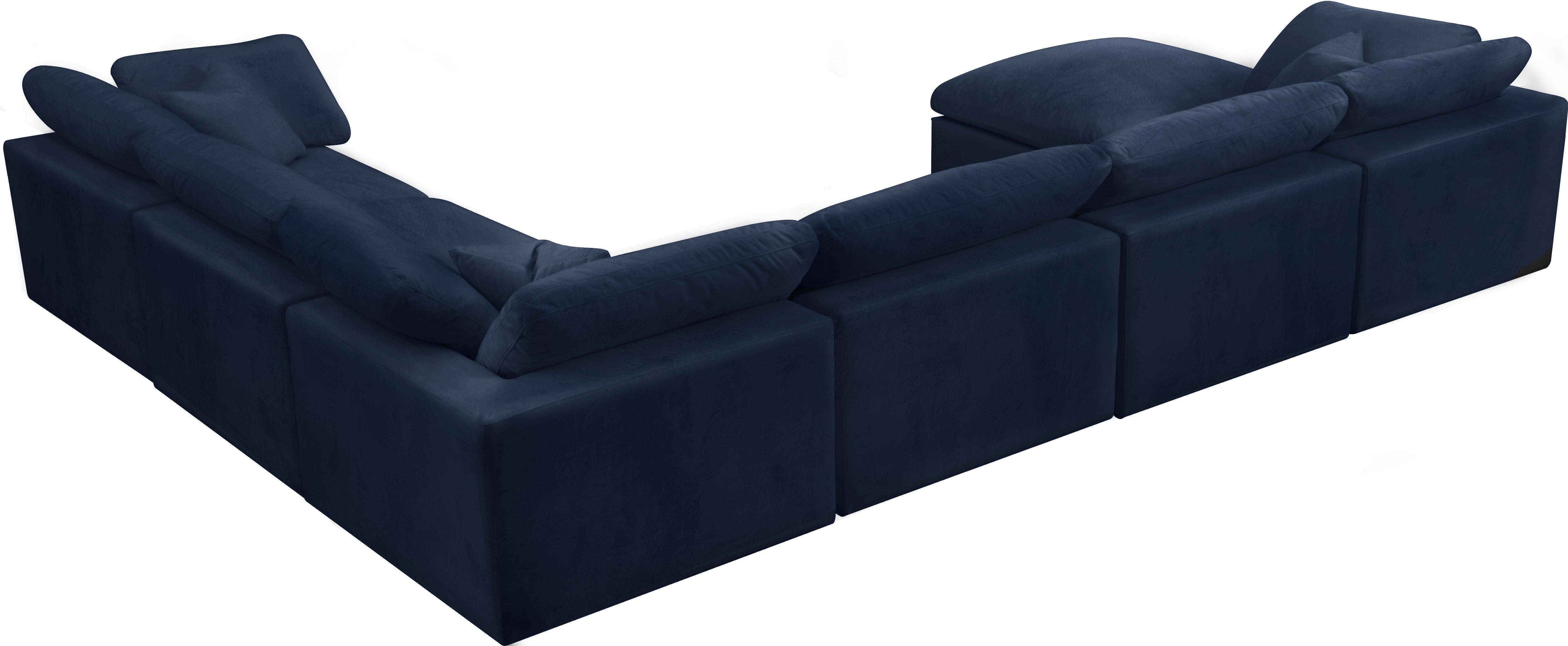 Cozy Navy Velvet Cloud Modular Sectional - Luxury Home Furniture (MI)