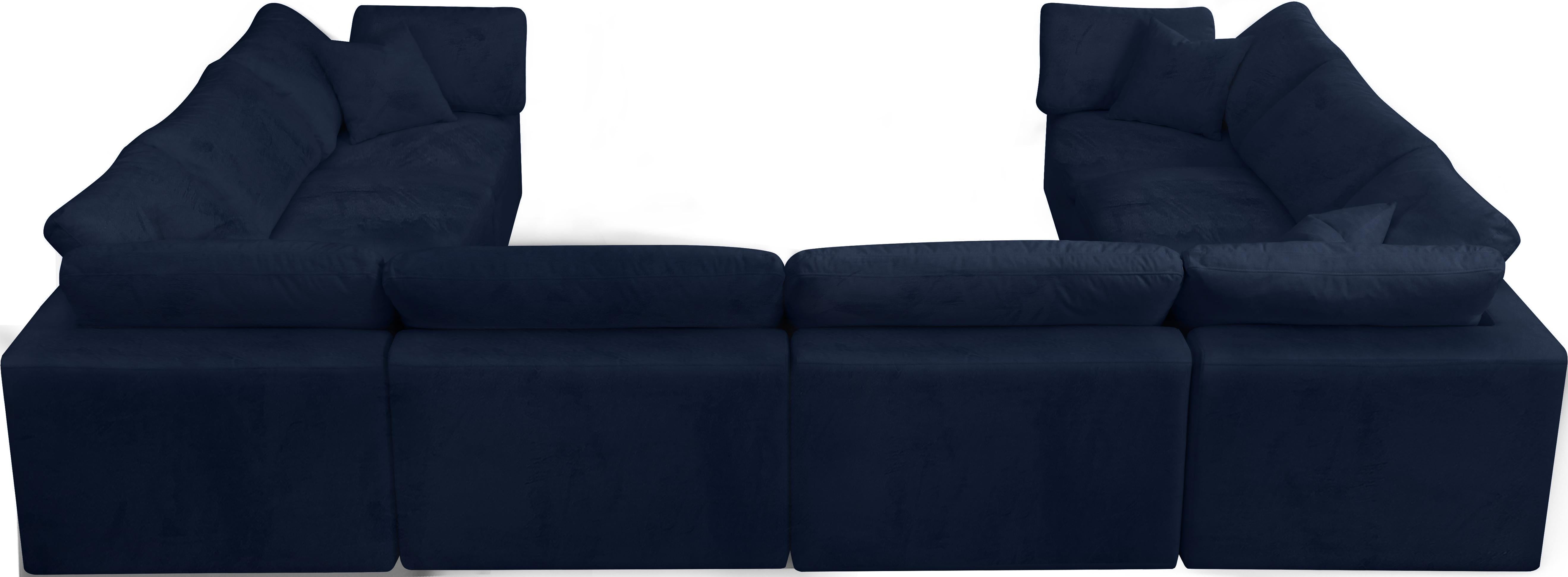 Cozy Navy Velvet Cloud Modular Sectional - Luxury Home Furniture (MI)