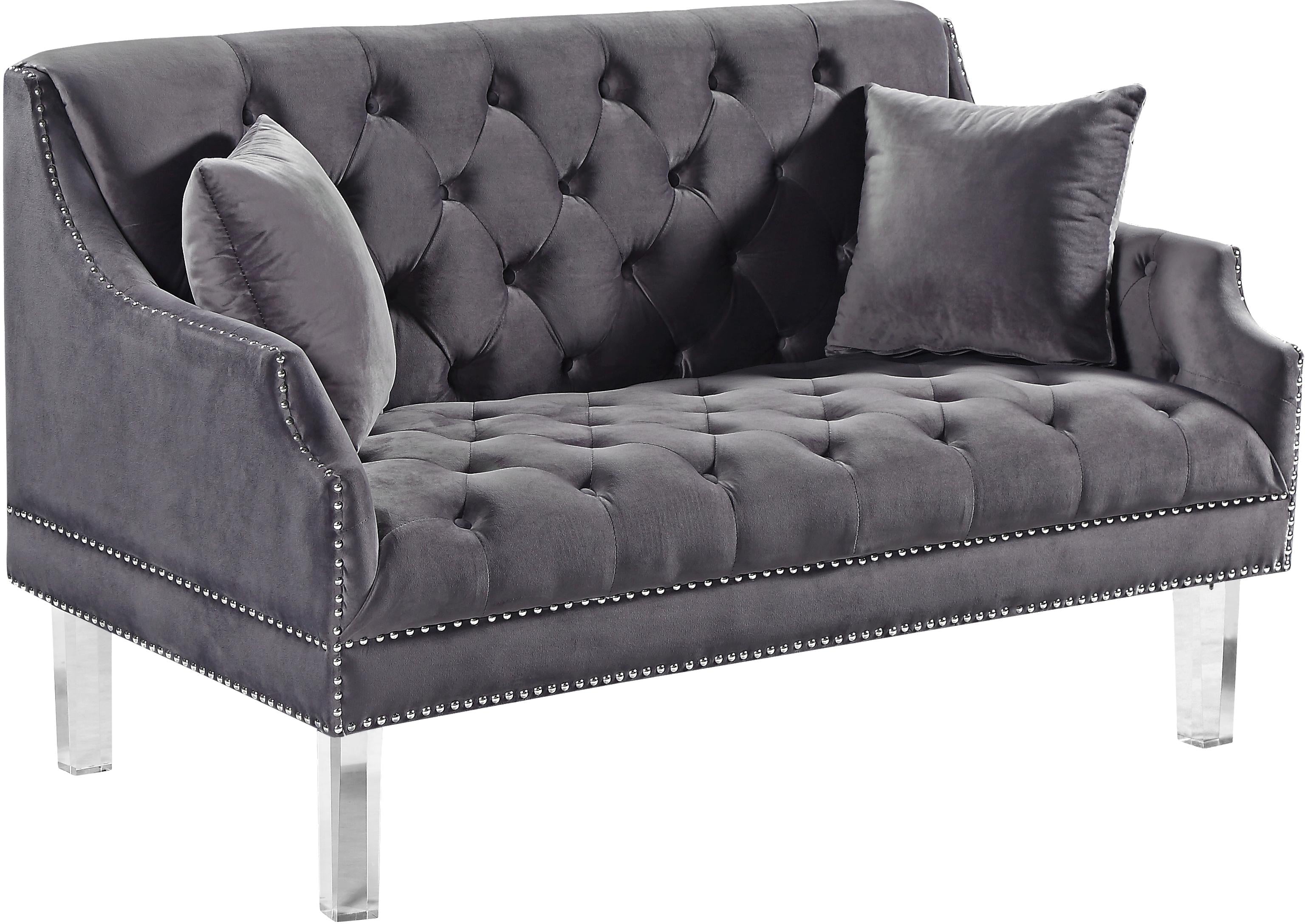 Roxy Grey Velvet Loveseat - Luxury Home Furniture (MI)