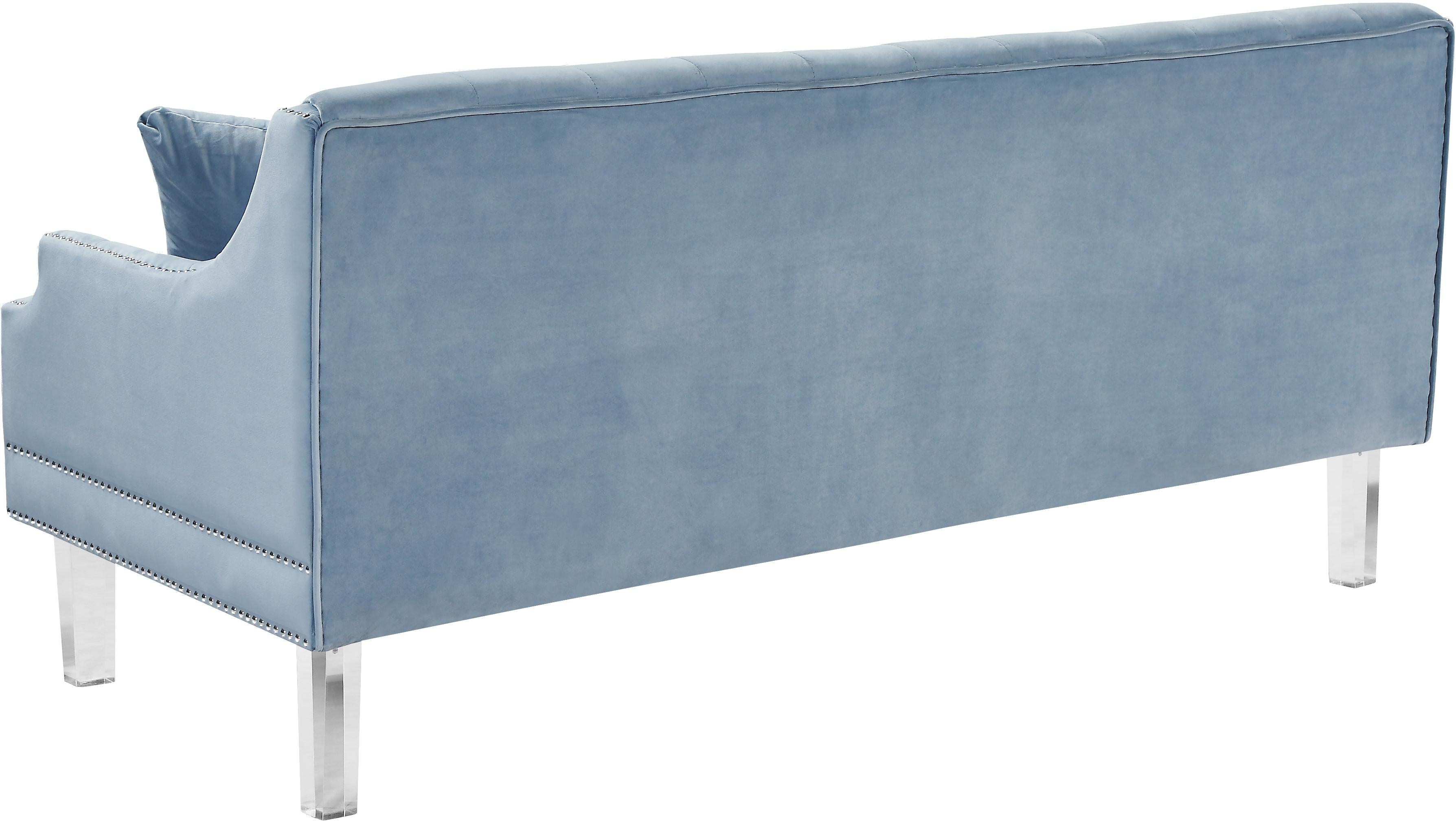 Roxy Sky Blue Velvet Sofa - Luxury Home Furniture (MI)