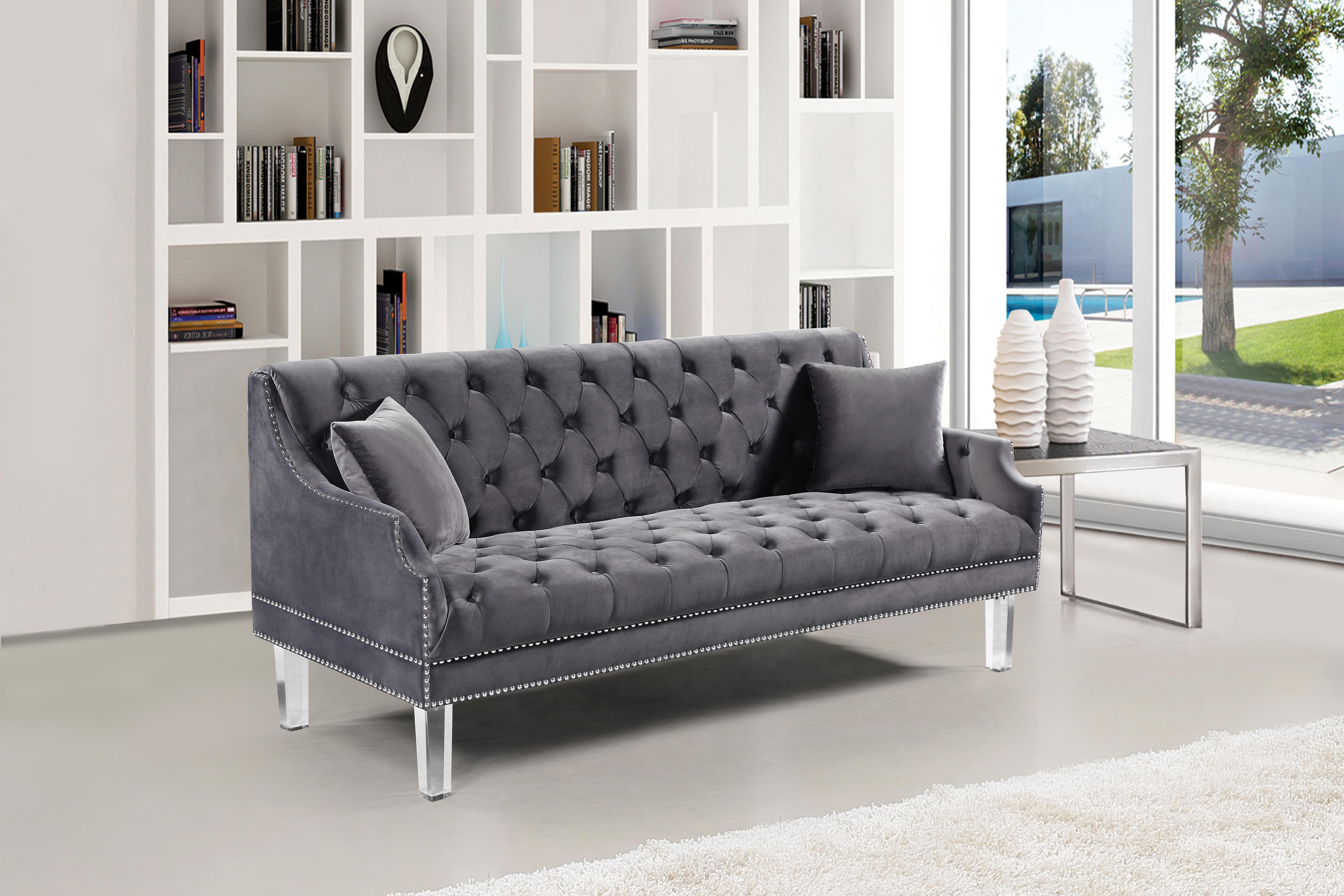 Roxy Grey Velvet Sofa - Luxury Home Furniture (MI)