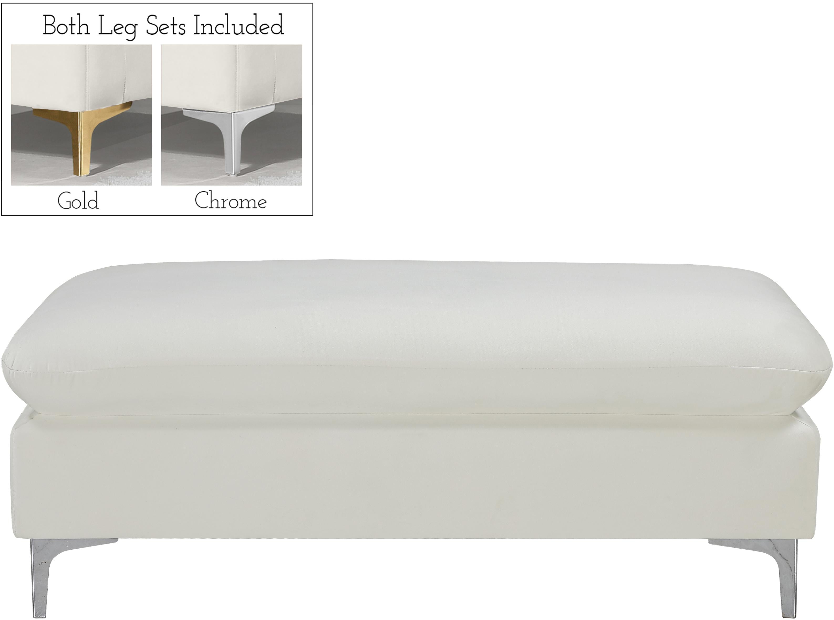 Naomi Cream Velvet Ottoman - Luxury Home Furniture (MI)