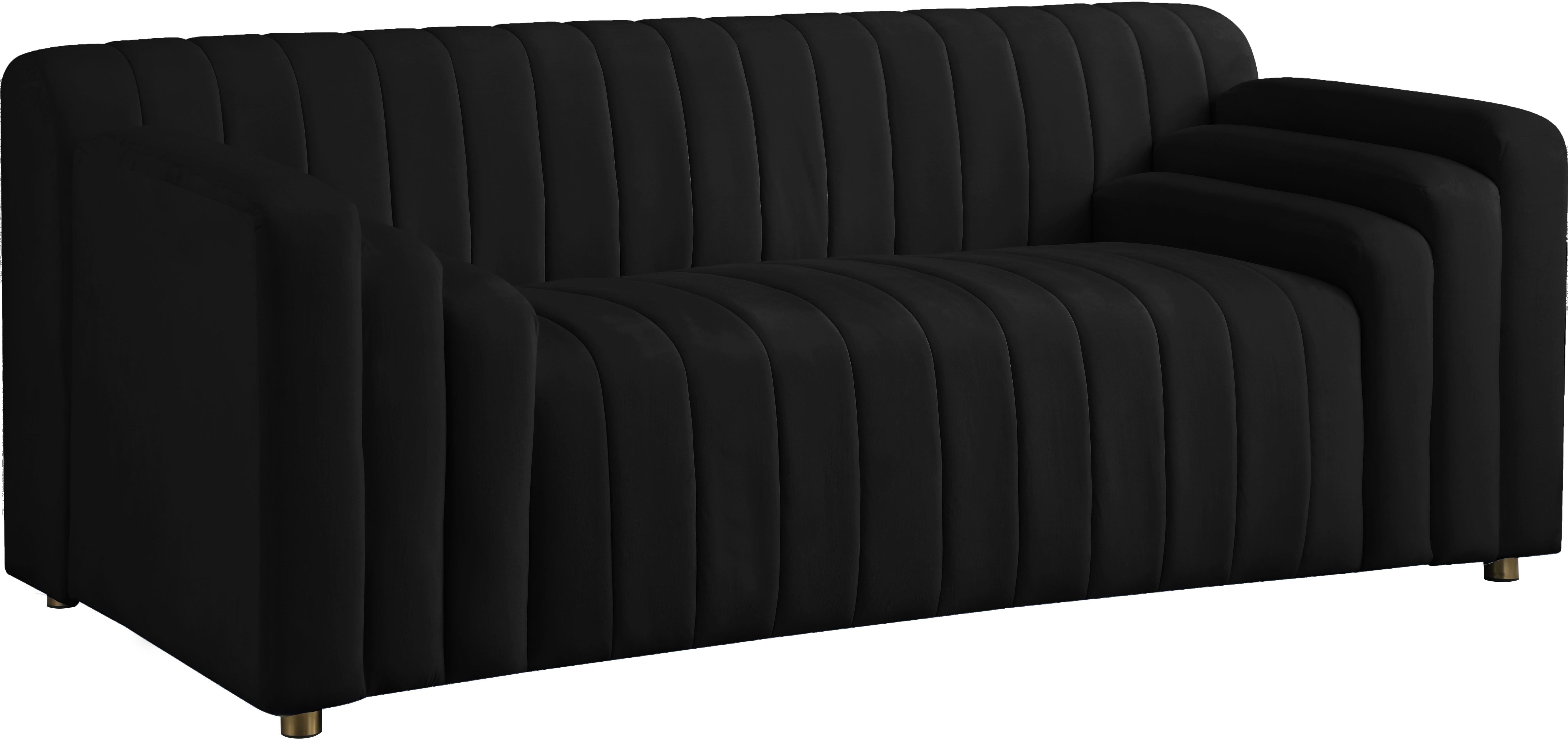 Naya Black Velvet Loveseat - Luxury Home Furniture (MI)