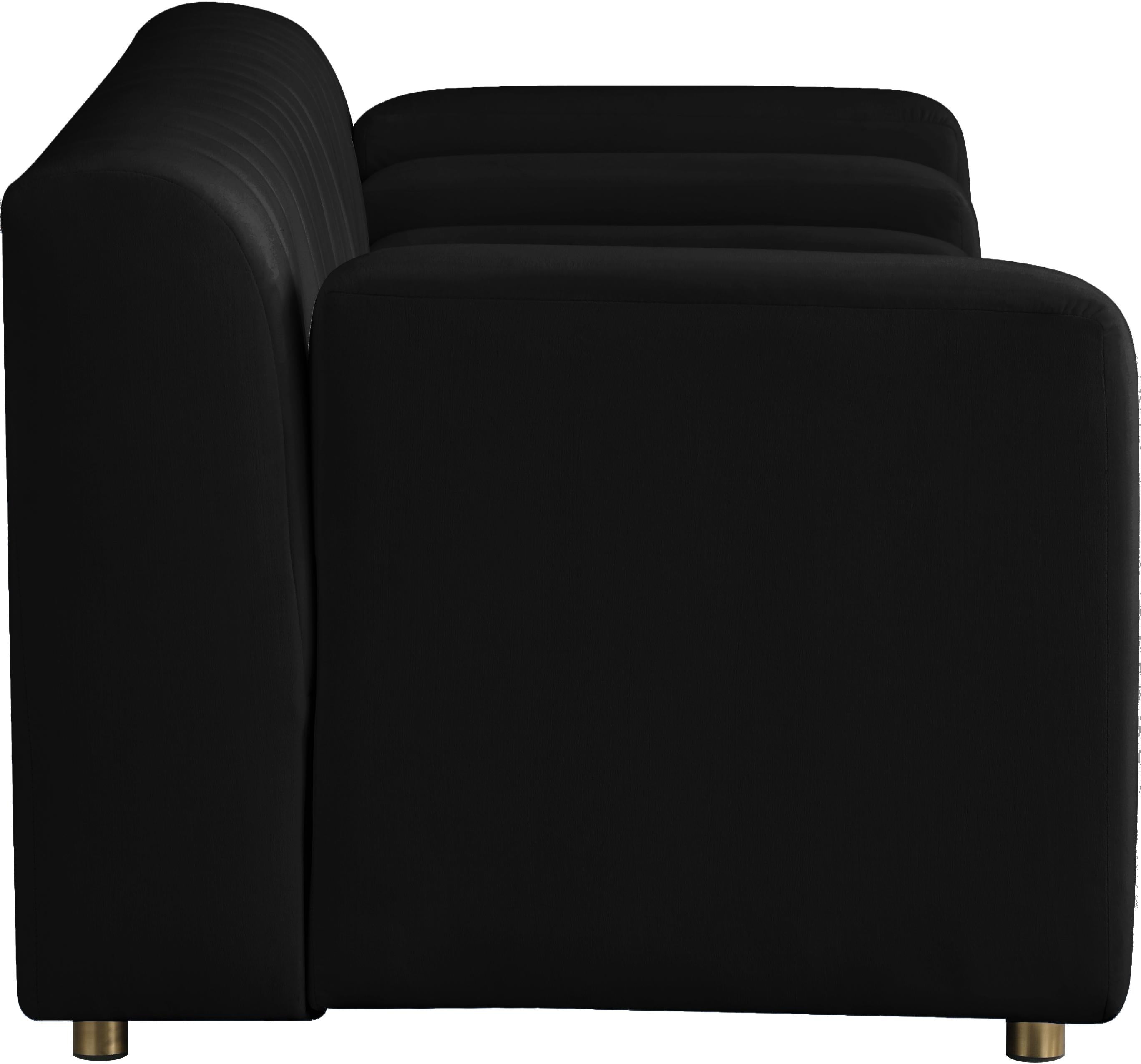 Naya Black Velvet Loveseat - Luxury Home Furniture (MI)