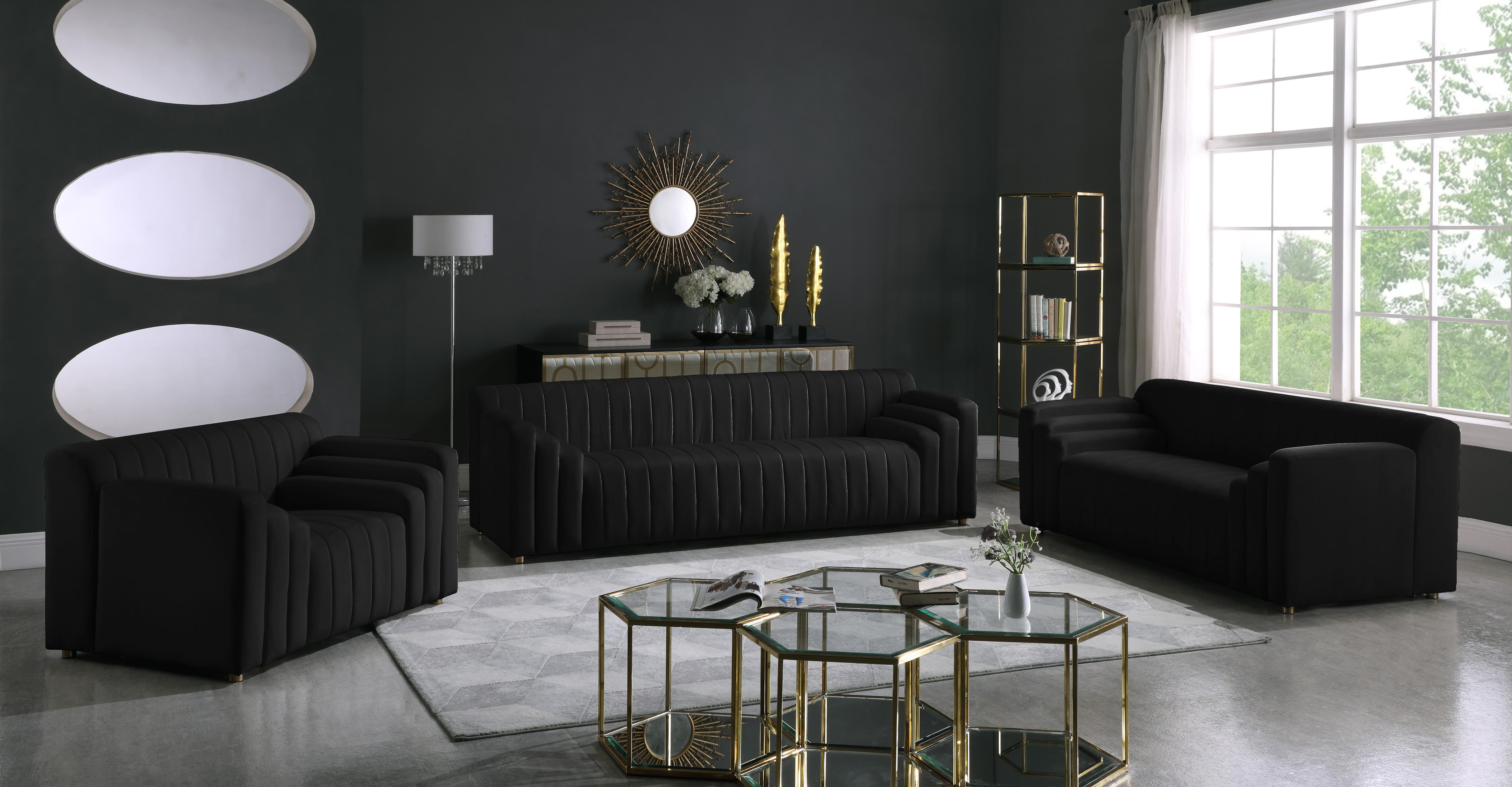 Naya Black Velvet Chair - Luxury Home Furniture (MI)